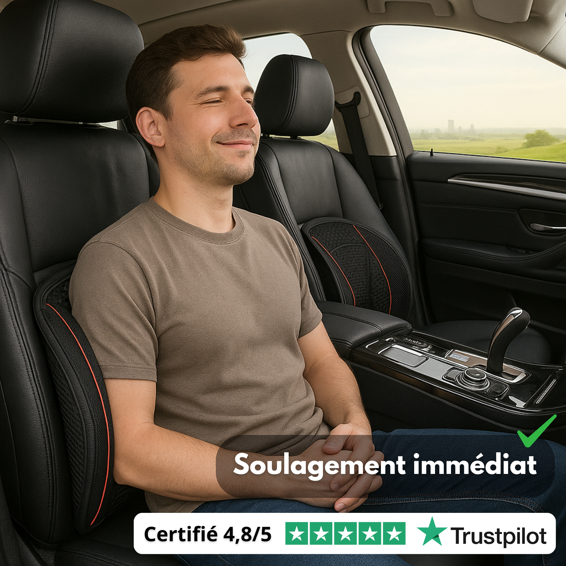 Coussin Lombaire Voiture Ergonomique – Maille Respirante