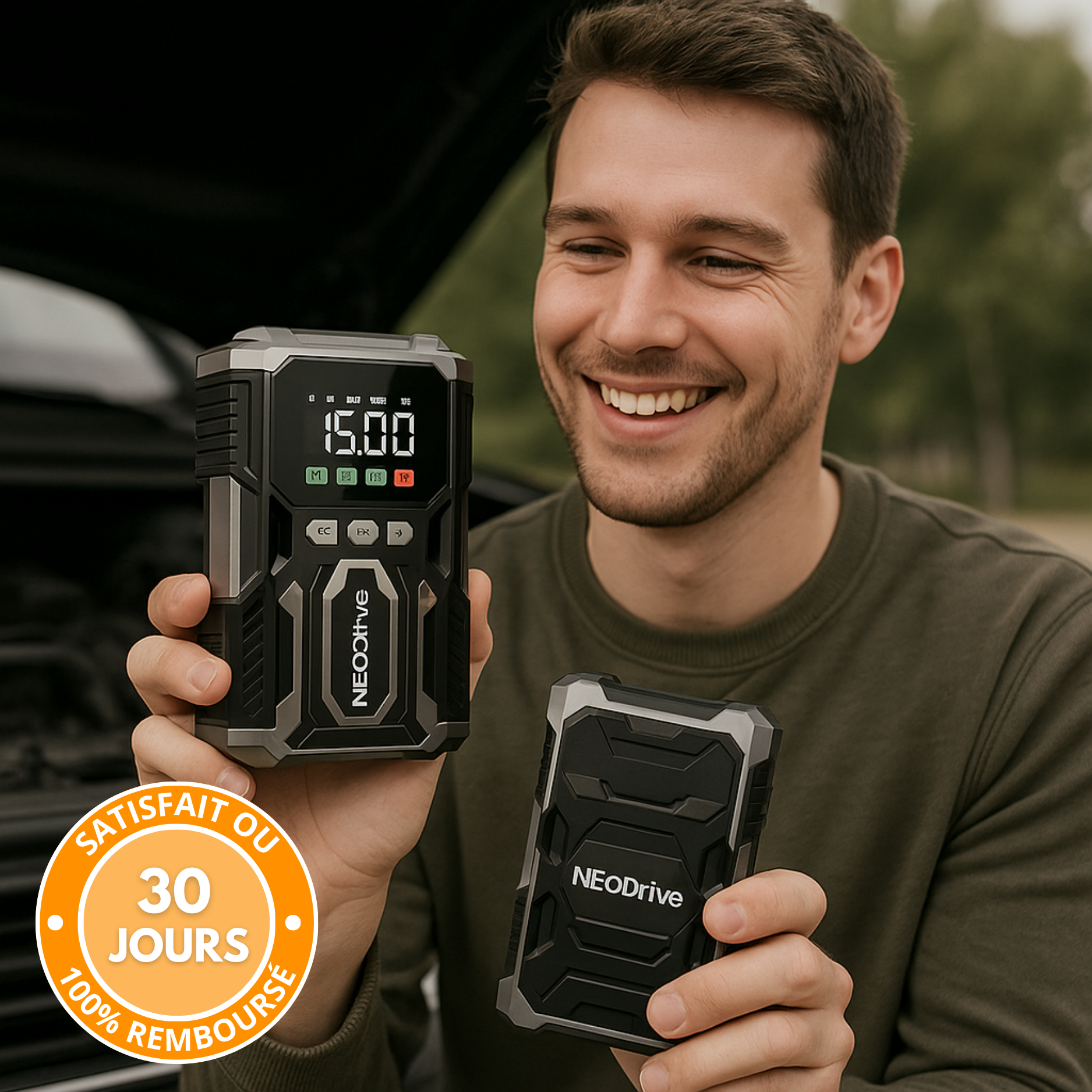Démarreur Voiture – Booster Batterie & Compresseur Voiture, Puissant & Portable