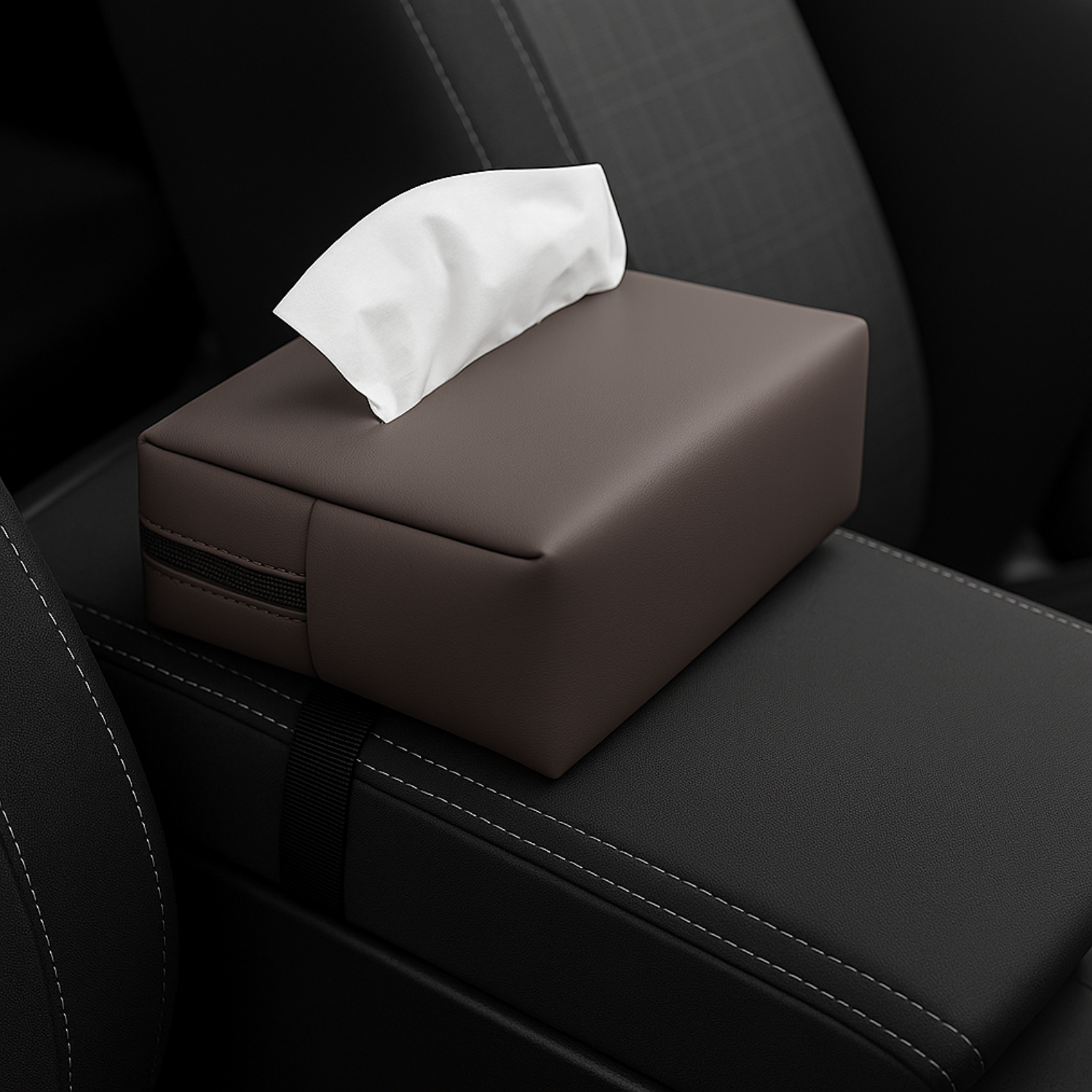 Boîte à Mouchoirs Voiture en Cuir – Support Universel Pare-Soleil, Siège et Accoudoir