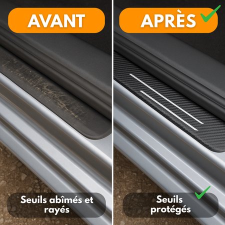 Stickers Seuil de Porte Voiture – Protection Anti-Rayures Universelle pour Toutes Marques