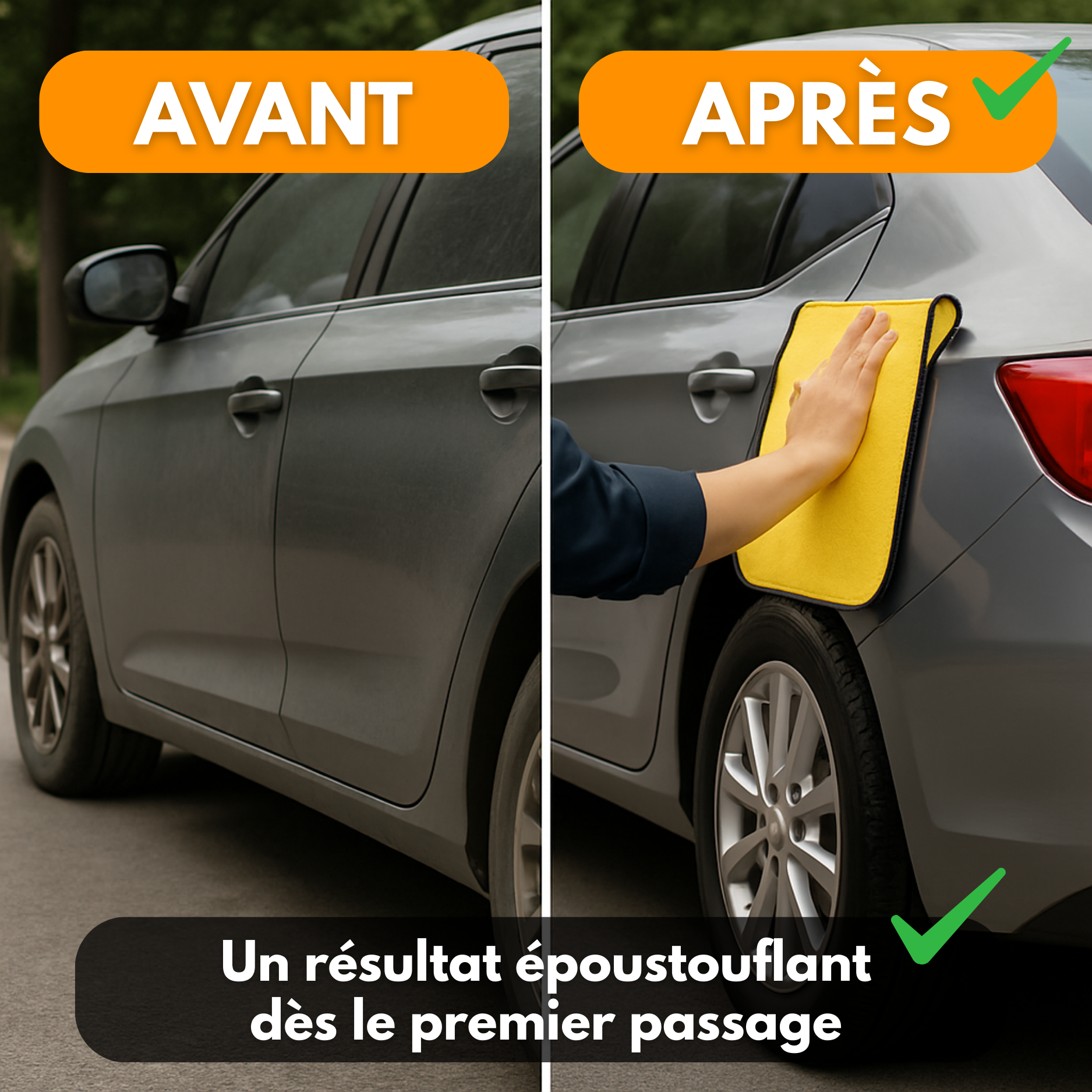 Chiffon Microfibre Voiture 30x60 cm – Super Absorbant, Doux et Épais pour Lavage, Séchage et Entretien Auto