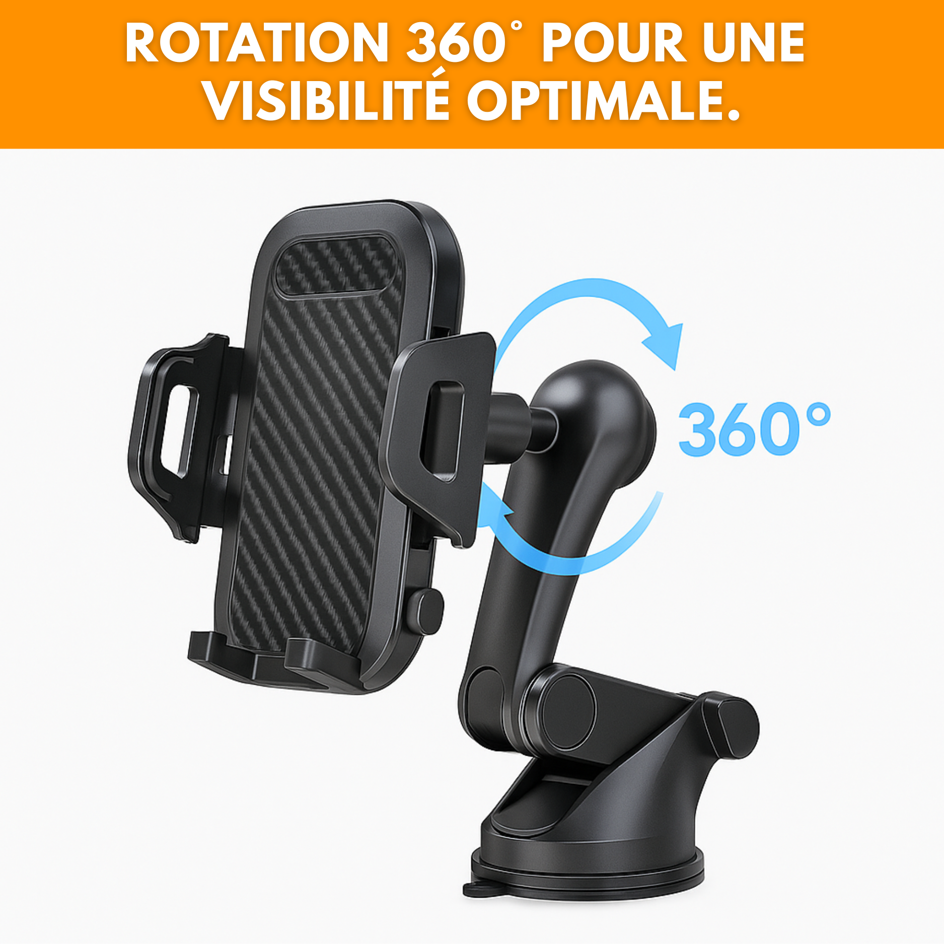 Support Téléphone Voiture Universel – Ventouse  360°