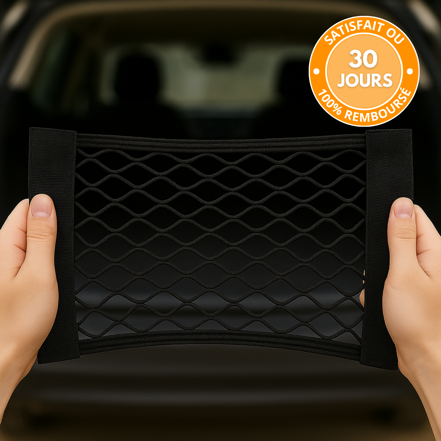 Filet de Rangement Auto-Adhésif pour Coffre de Voiture - Organisateur Voiture