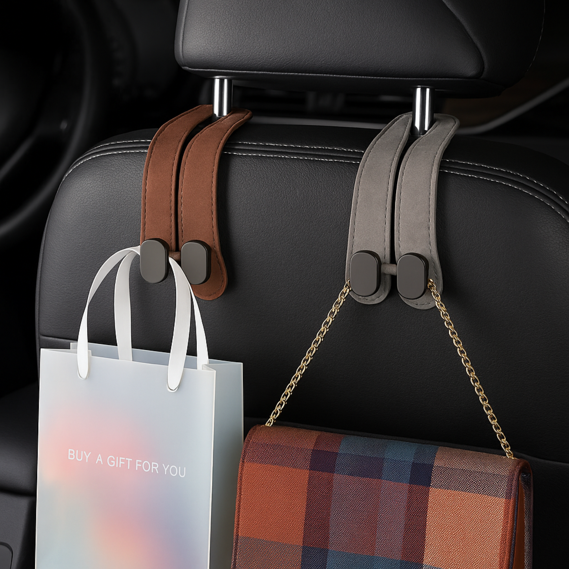 Porte-Sac Voiture Universel – Support Sac Voiture en Cuir