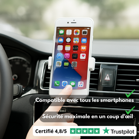 Support Téléphone Voiture Universel pour Grille d’Aération – Fixation Stable et Utilisation Intuitive