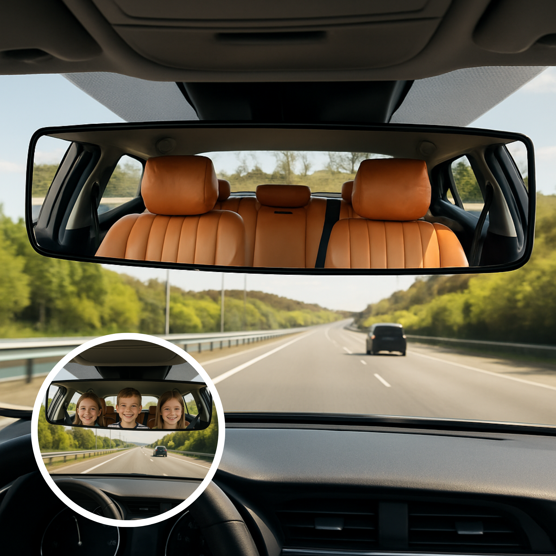 Rétroviseur Voiture Intérieur Grand Angle – Vision Panoramique, Installation Universelle et Sécurité Renforcée