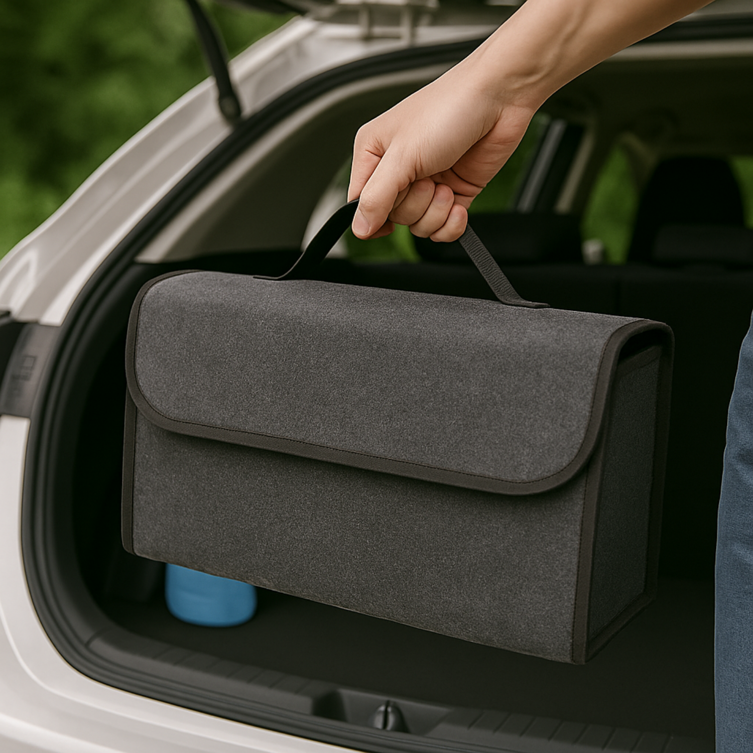 Organisateur de Coffre Voiture – Grande Capacité  – Pliable, Léger, Antidérapant, avec Poignée