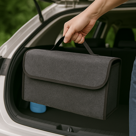 Organisateur de Coffre Voiture – Grande Capacité  – Pliable, Léger, Antidérapant, avec Poignée