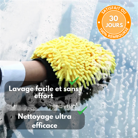 Gant de Lavage Voiture Double Face en Microfibre Chenille - Nettoyage Sans Rayures - Ultra Absorbant - 1 ou 5 Pièces - Entretien Carrosserie, Vitres et Intérieur