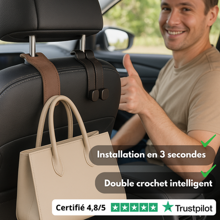 Porte-Sac Voiture Universel – Support Sac Voiture en Cuir