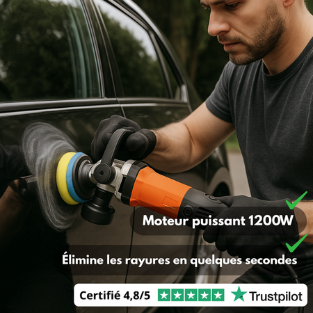 Polisseuse Voiture Électrique 1200W – Lustreuse Carrosserie Professionnelle avec 14 Tampons | Répare Rayures & Restaure la Brillance