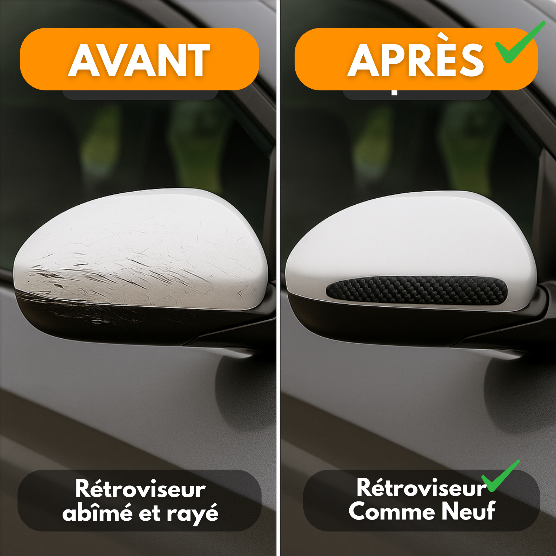Protection Rétroviseur Voiture – Stickers Anti-Rayures pour Rétroviseurs Extérieurs Auto (2PCS)