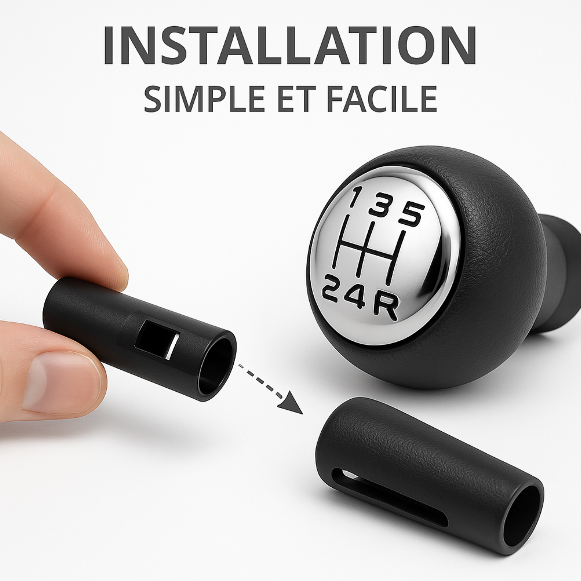 Pommeau de Vitesse Universel Aluminium pour Boîte Manuelle – Ergonomique, Résistant et Facile à Installer