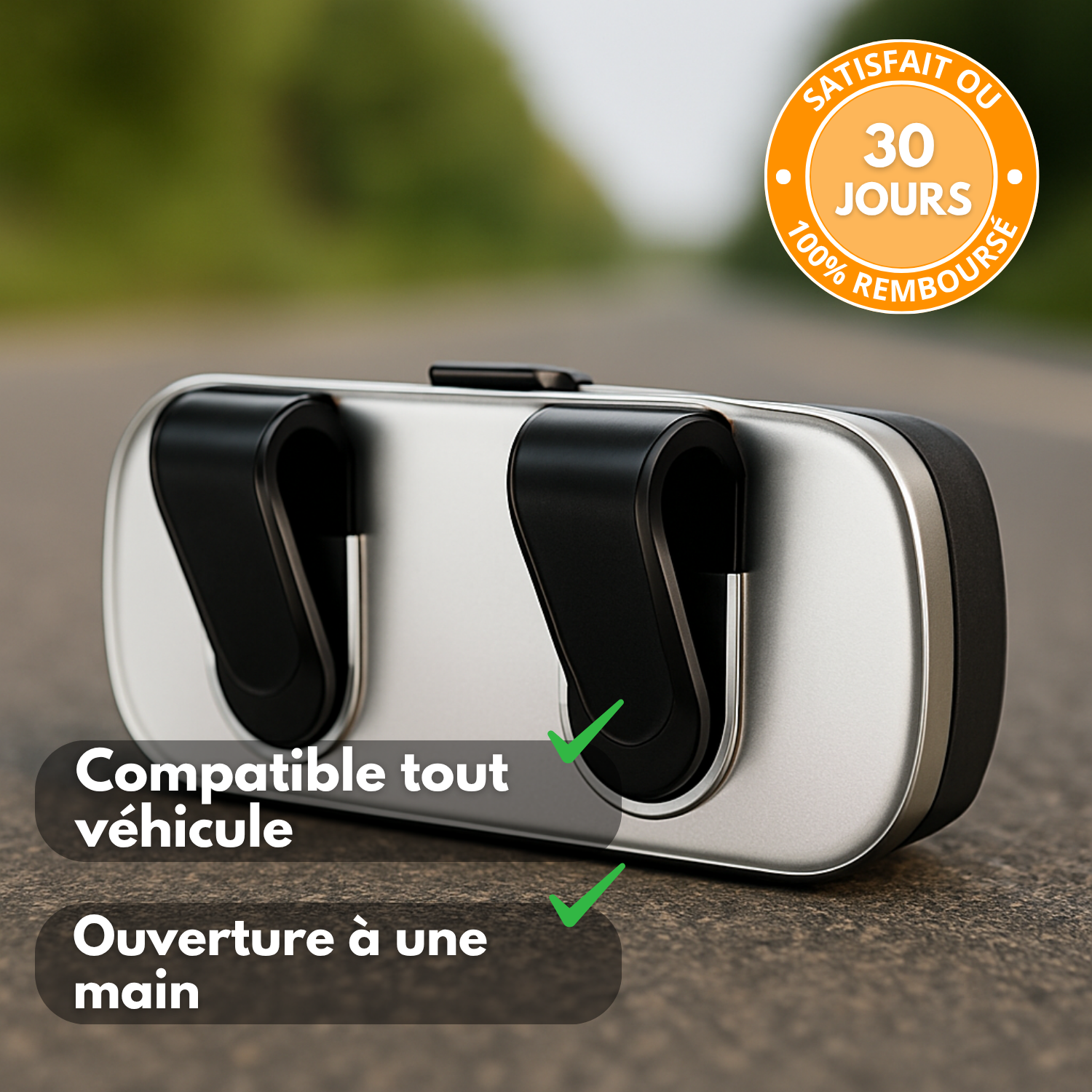 Boîte à Lunettes Voiture – Porte-Lunettes Pare-Soleil Universel Anti-Rayures – Fixation Ultra Stable