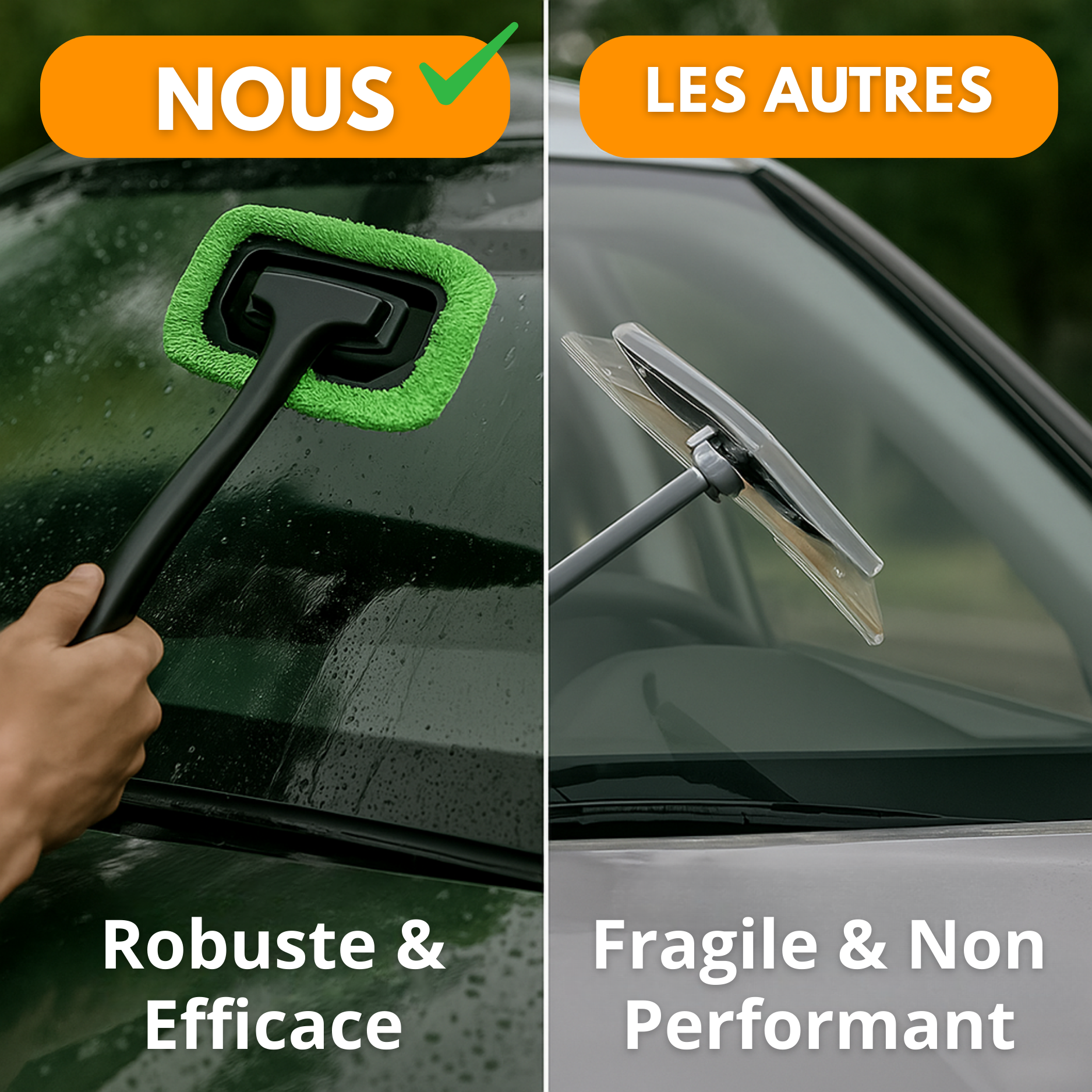 Brosse Nettoyage Pare-Brise Voiture – Microfibre & Manche Long