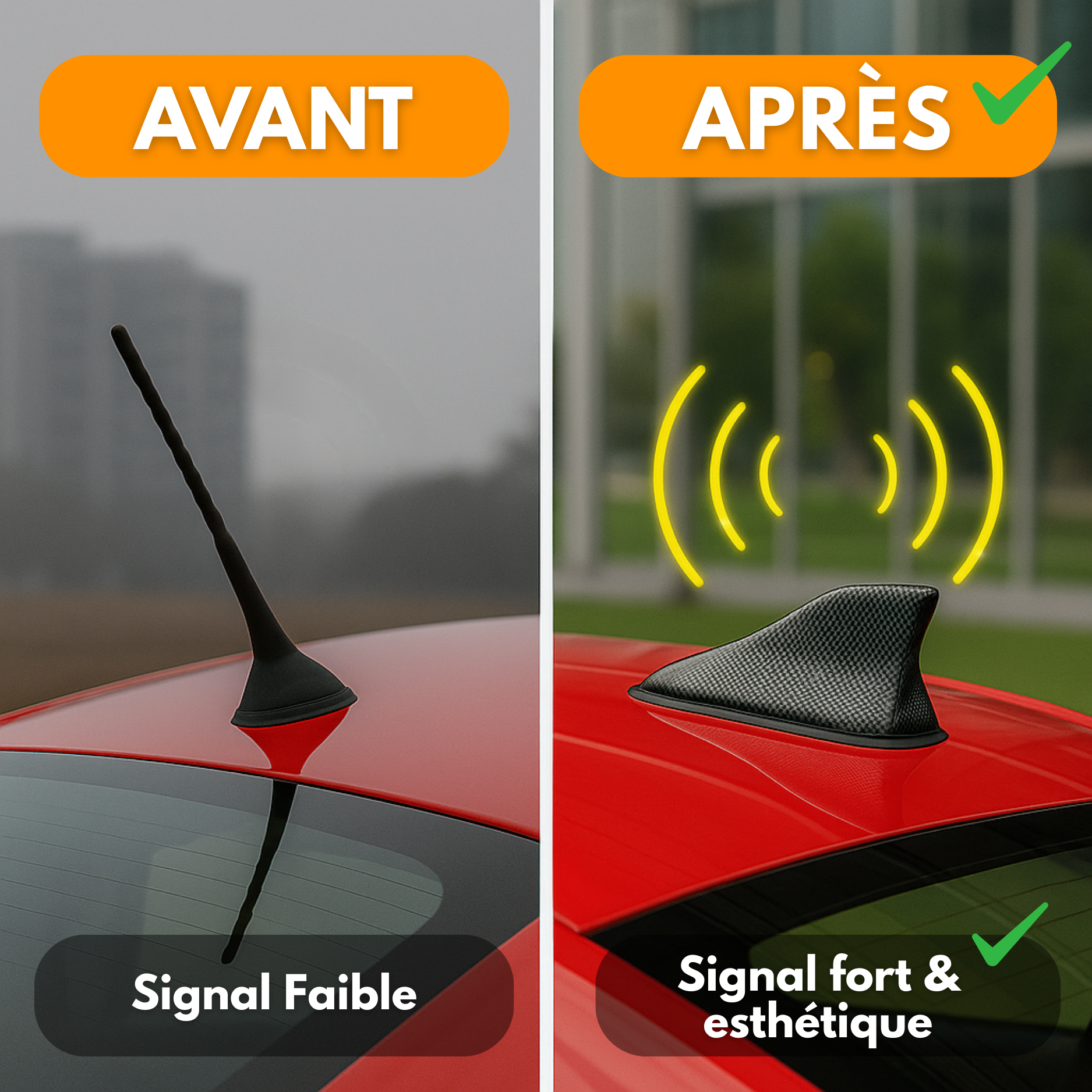 P80 PRO | Antenne Voiture Aileron de Requin – Signal Radio & GPS Amplifié