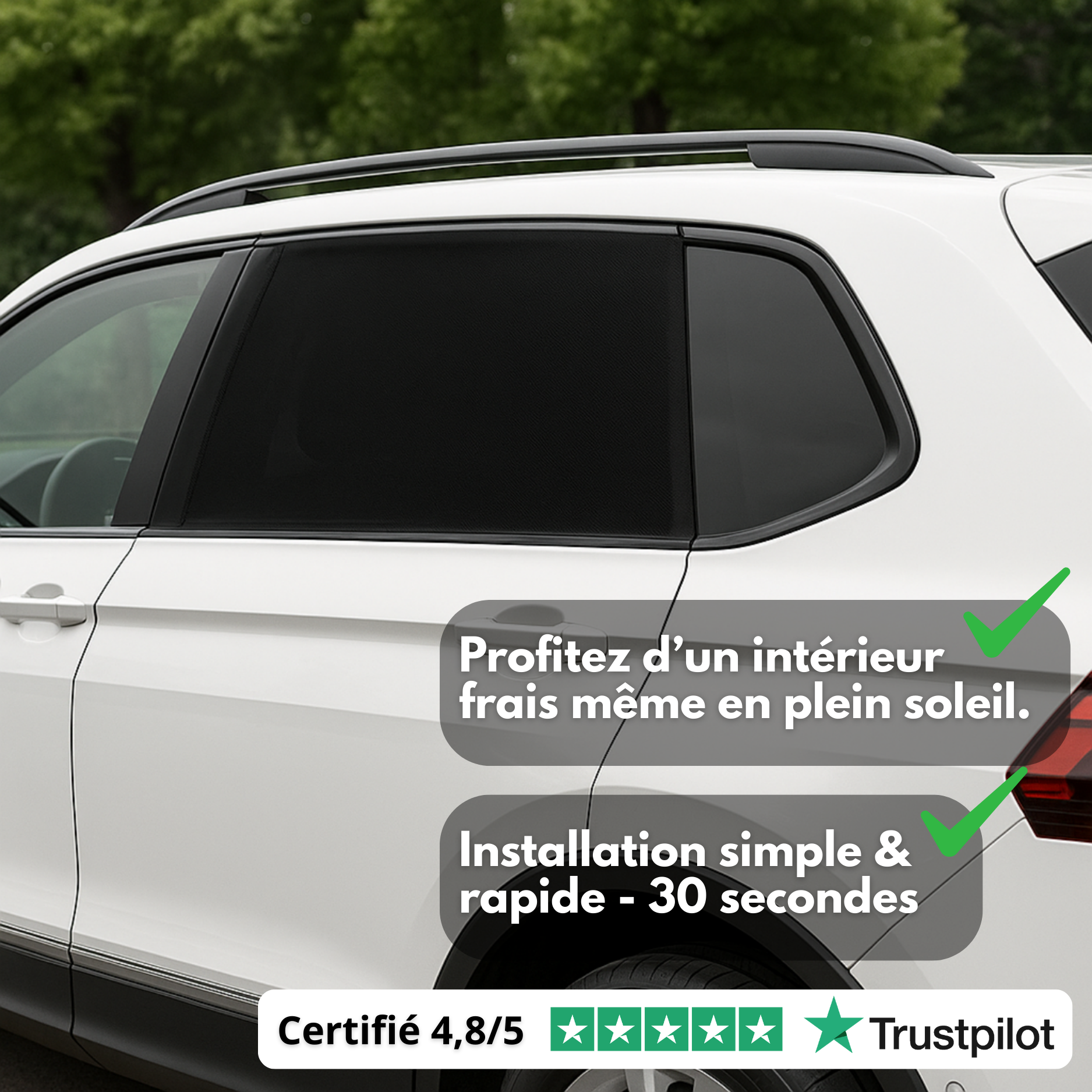 Pare-Soleil Arrière Voiture Universel – Anti-UV & Anti-Chaleur (2pcs)