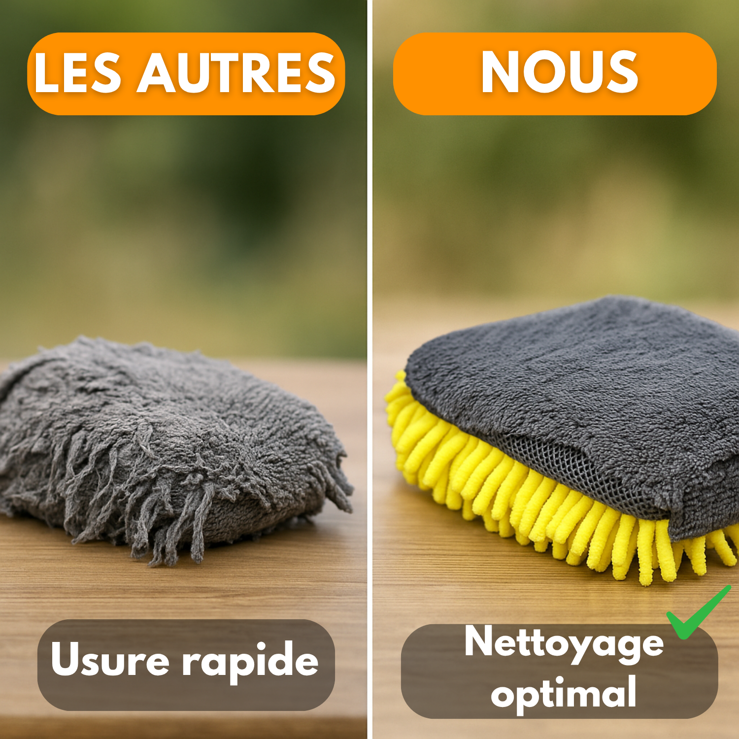 Gant de Lavage Voiture Double Face en Microfibre Chenille - Nettoyage Sans Rayures - Ultra Absorbant - 1 ou 5 Pièces - Entretien Carrosserie, Vitres et Intérieur