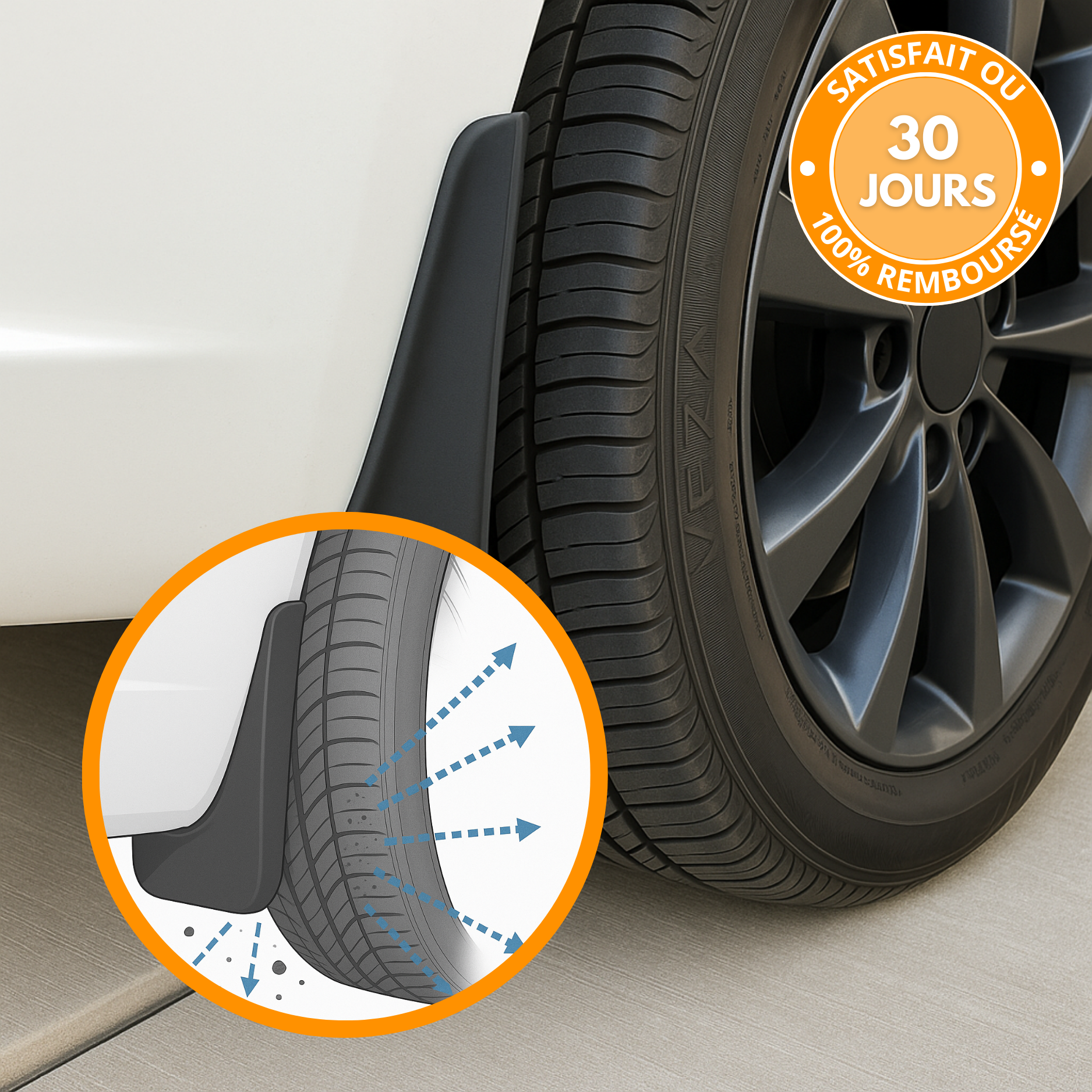 Garde-Boue Universels Voiture (4 Pièces) – Protection Anti-Projection pour Roues Avant et Arrière