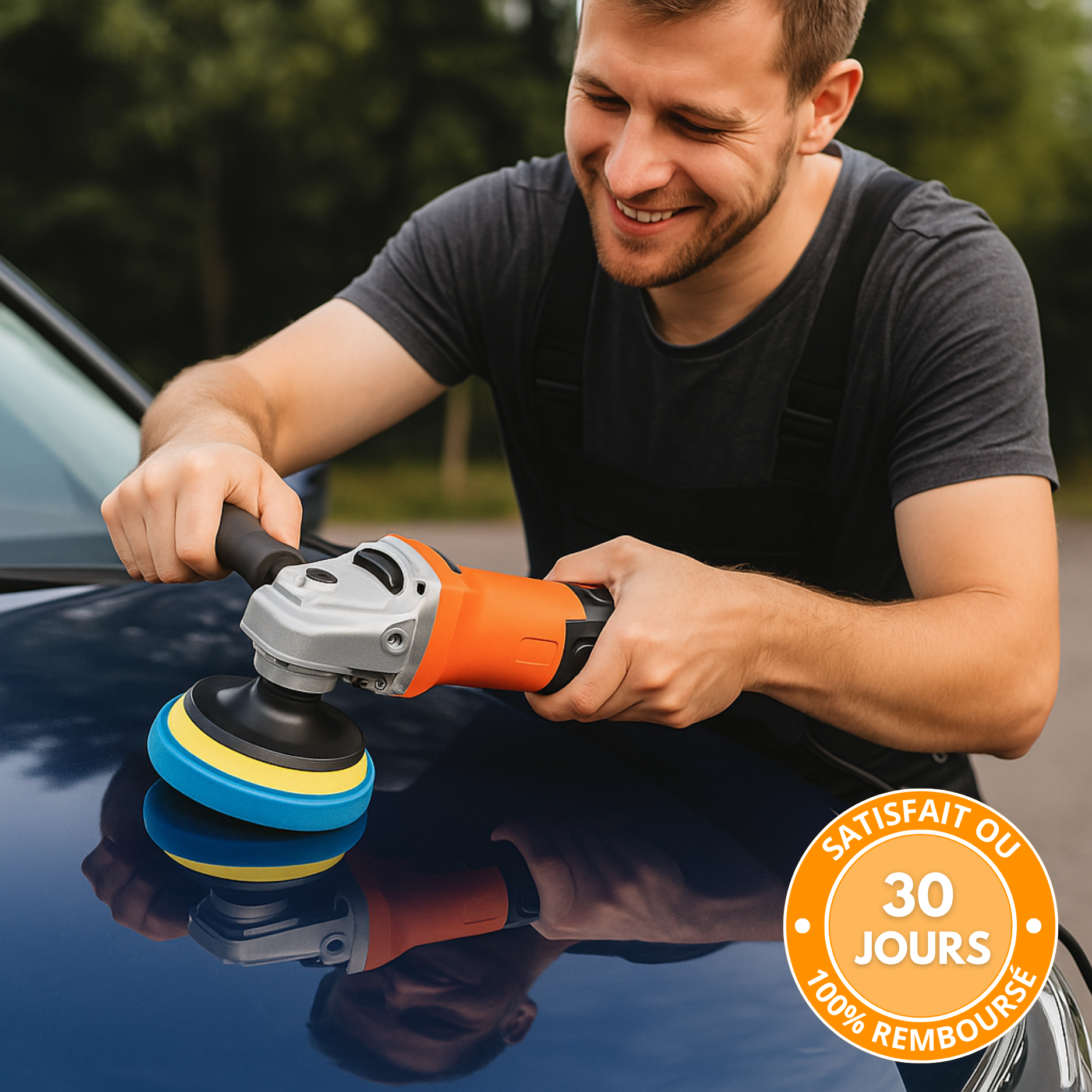 Polisseuse Voiture Électrique 1200W – Lustreuse Carrosserie Professionnelle avec 14 Tampons | Répare Rayures & Restaure la Brillance