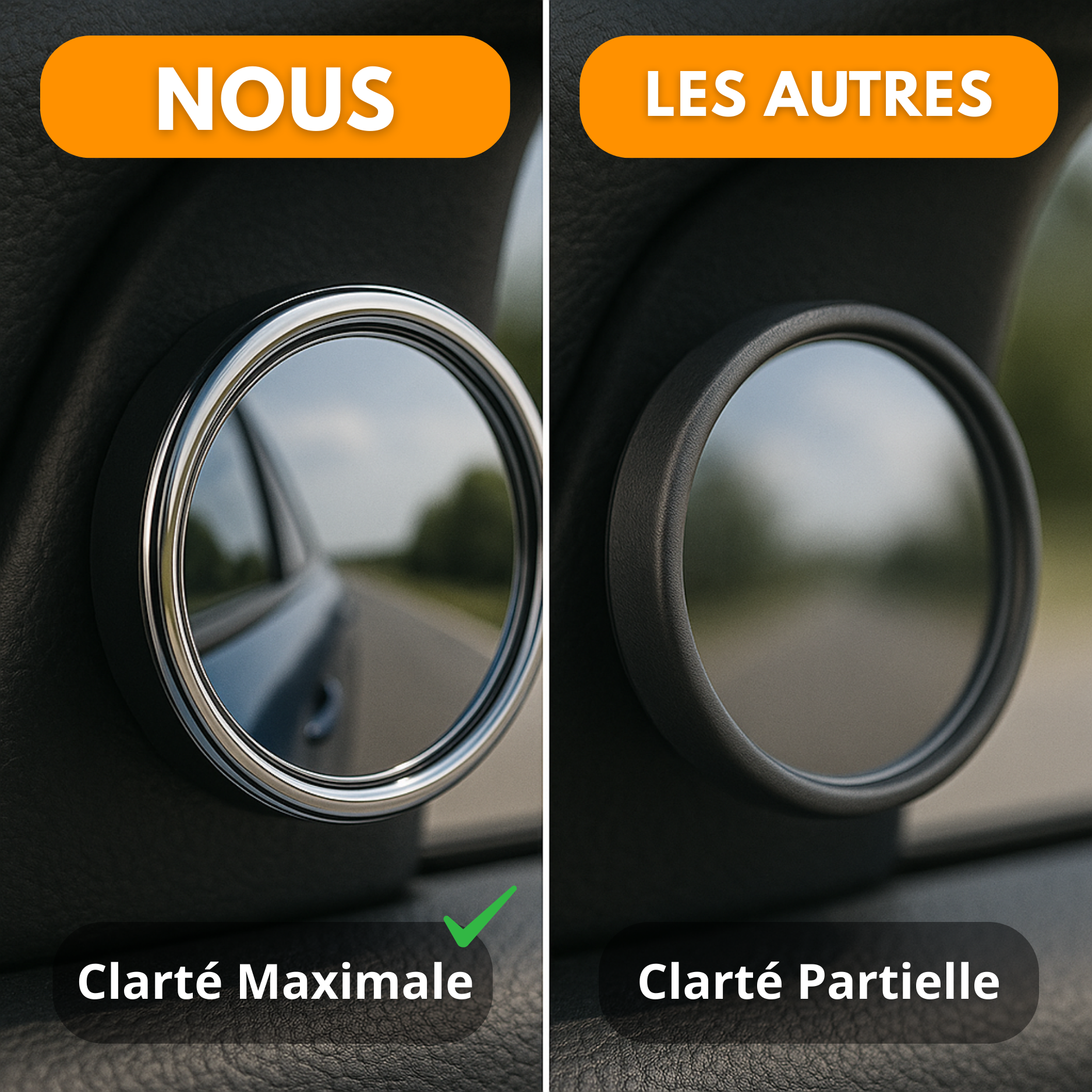 Miroirs Angle Mort 360° pour Rétroviseurs – Vision Panoramique (Lot de 2)