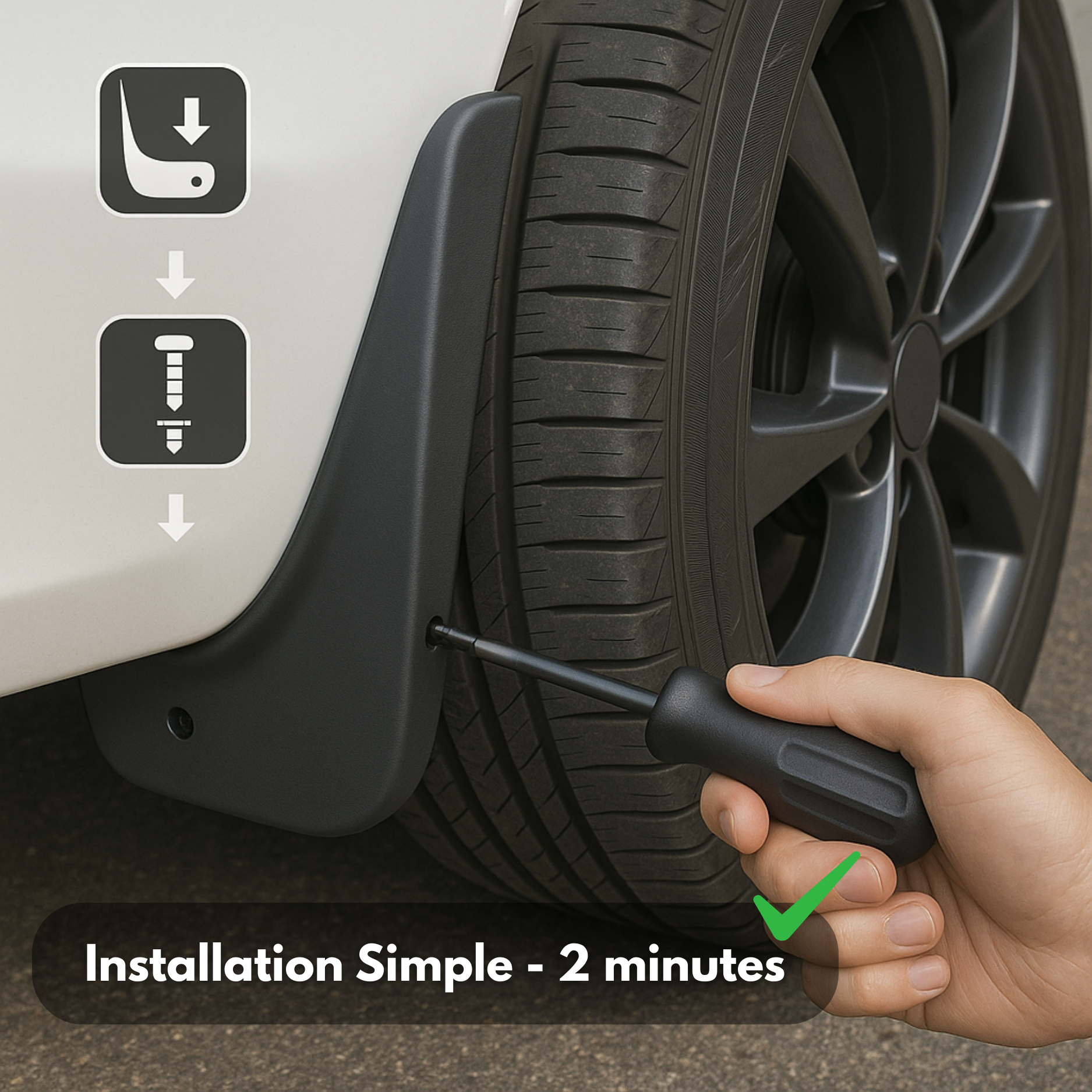 Garde-Boue Universels Voiture (4 Pièces) – Protection Anti-Projection pour Roues Avant et Arrière