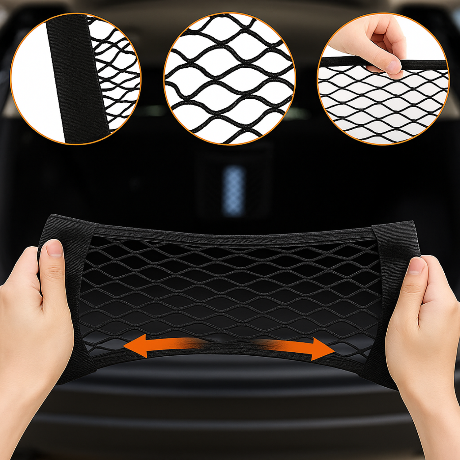 Filet de Rangement Auto-Adhésif pour Coffre de Voiture - Organisateur Voiture