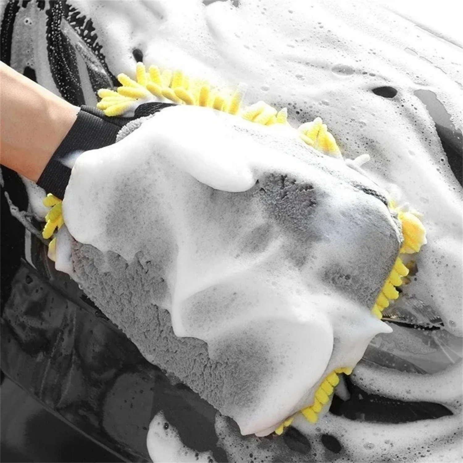Gant de Lavage Voiture Double Face en Microfibre Chenille - Nettoyage Sans Rayures - Ultra Absorbant - 1 ou 5 Pièces - Entretien Carrosserie, Vitres et Intérieur