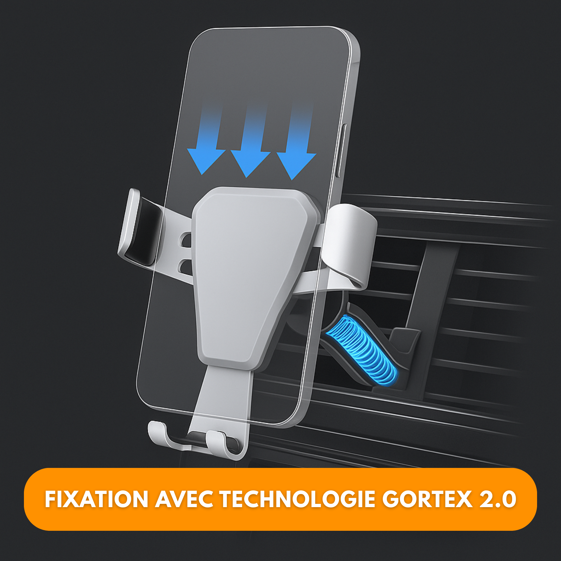 Support Téléphone Voiture Universel pour Grille d’Aération – Fixation Stable et Utilisation Intuitive