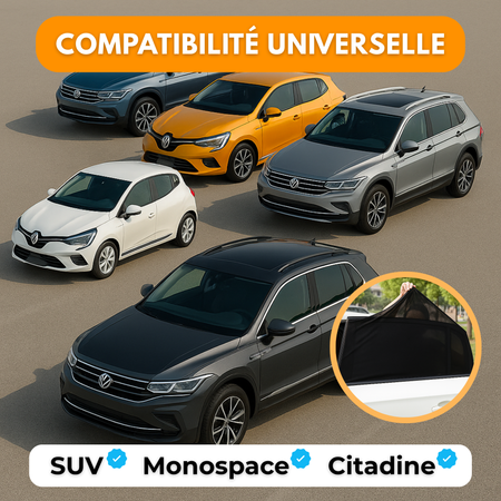 Pare-Soleil Arrière Voiture Universel – Anti-UV & Anti-Chaleur (2pcs)