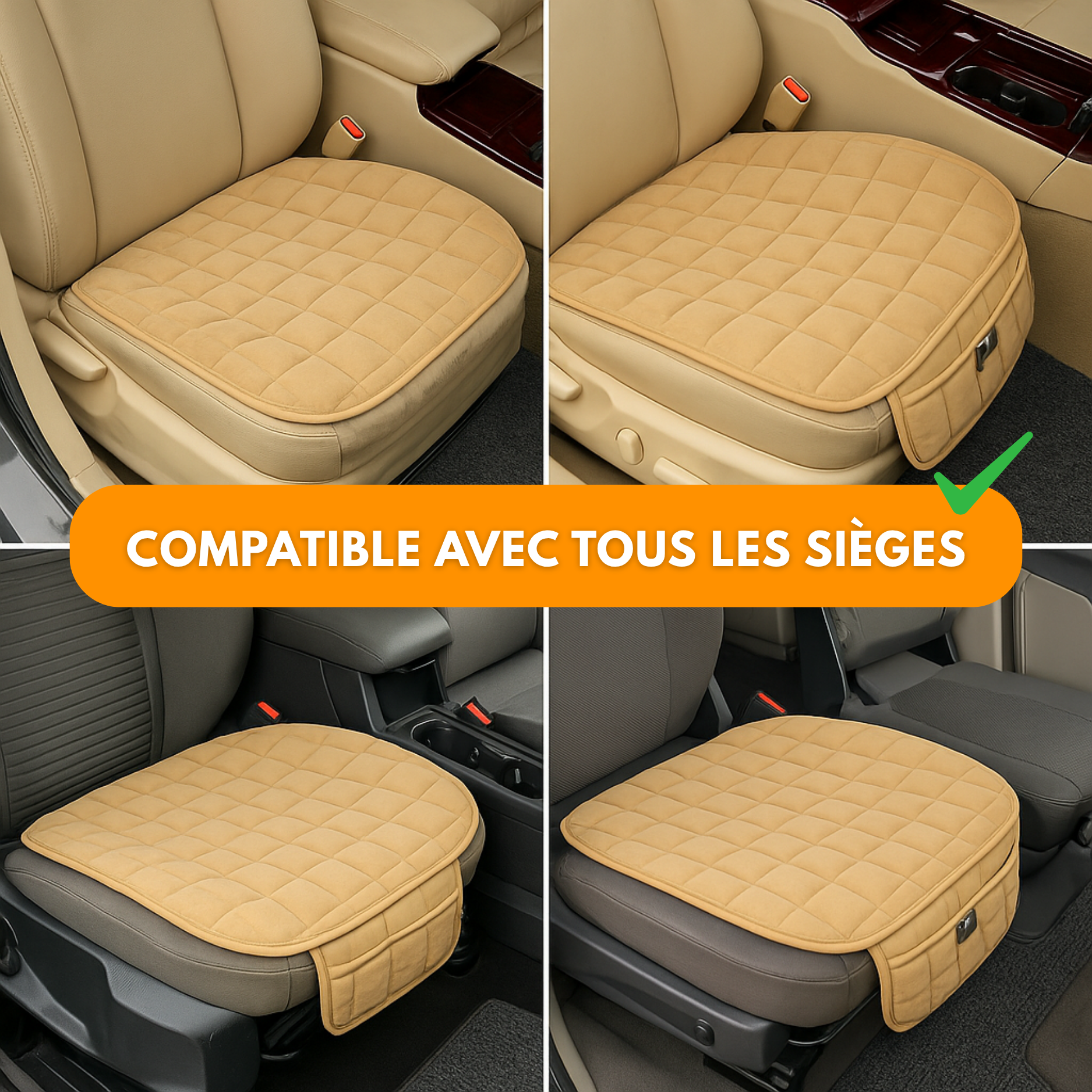 Coussin de Siège Voiture Confortable – Housse Matelassée Antidérapante