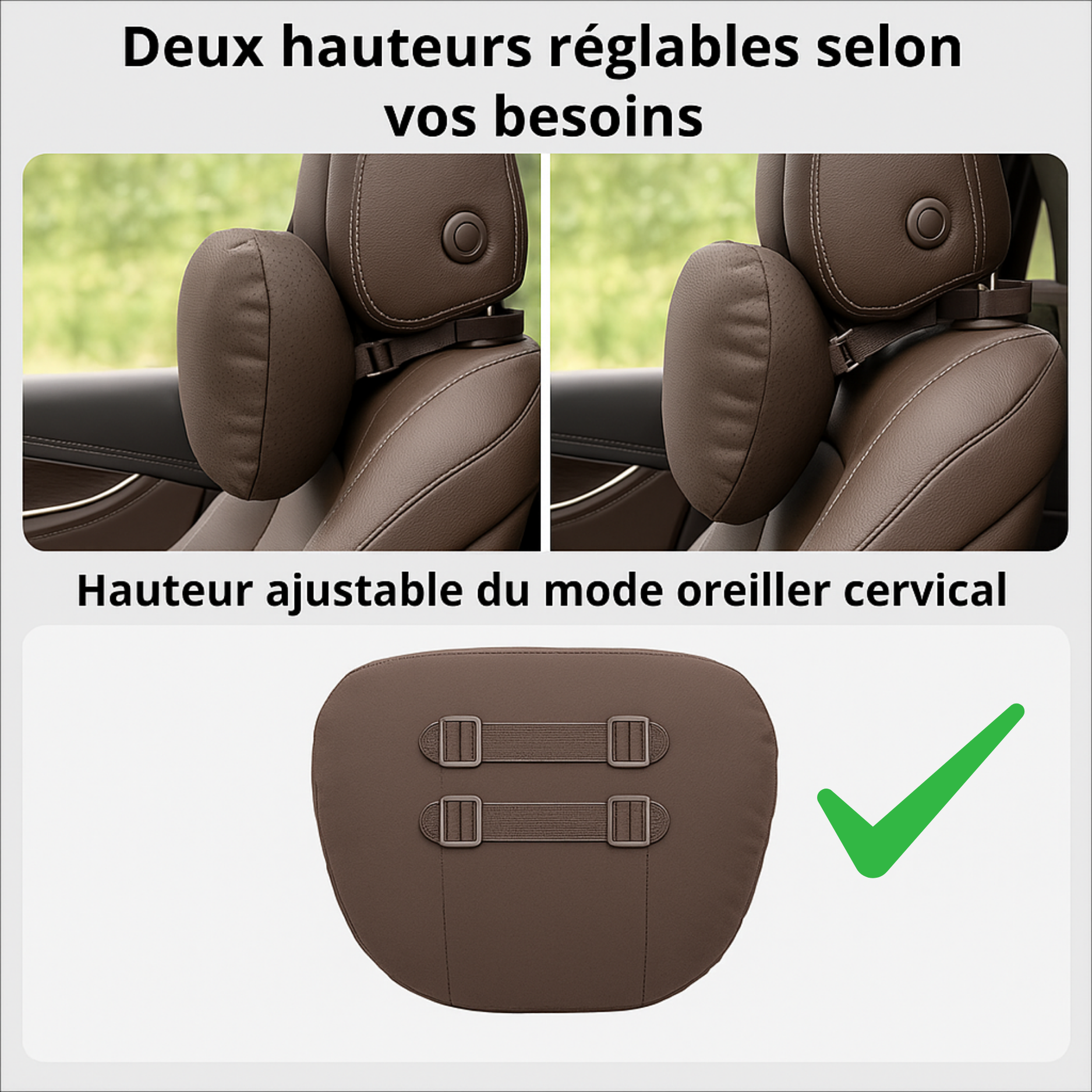 Oreiller de Cou Ergonomique Voiture – Universel & Réglable