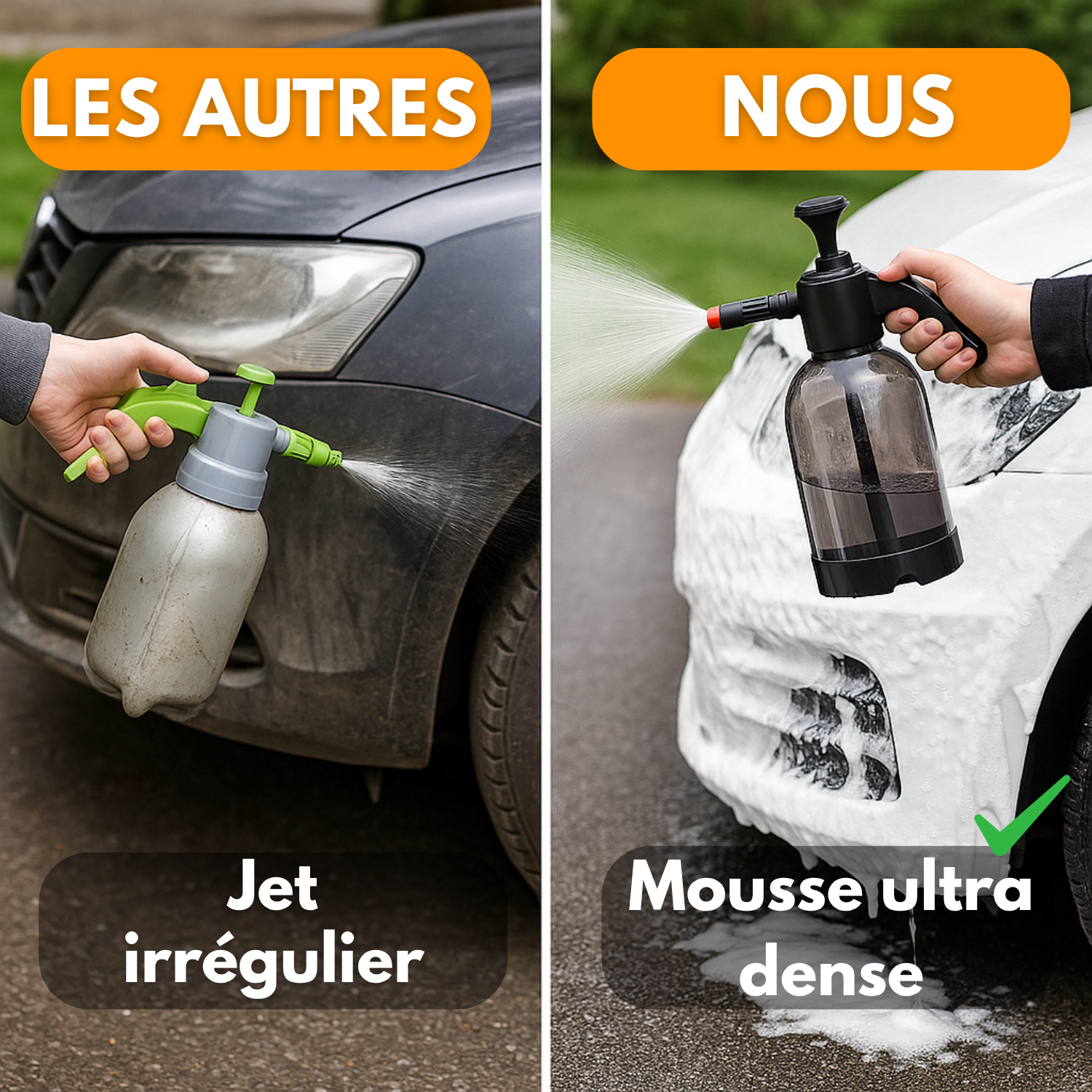 1 pc Pulvérisateur de Mousse pour Lavage de Voiture à Main 2L : Pompe à Pression Polyvalente pour la Beauté Automobile