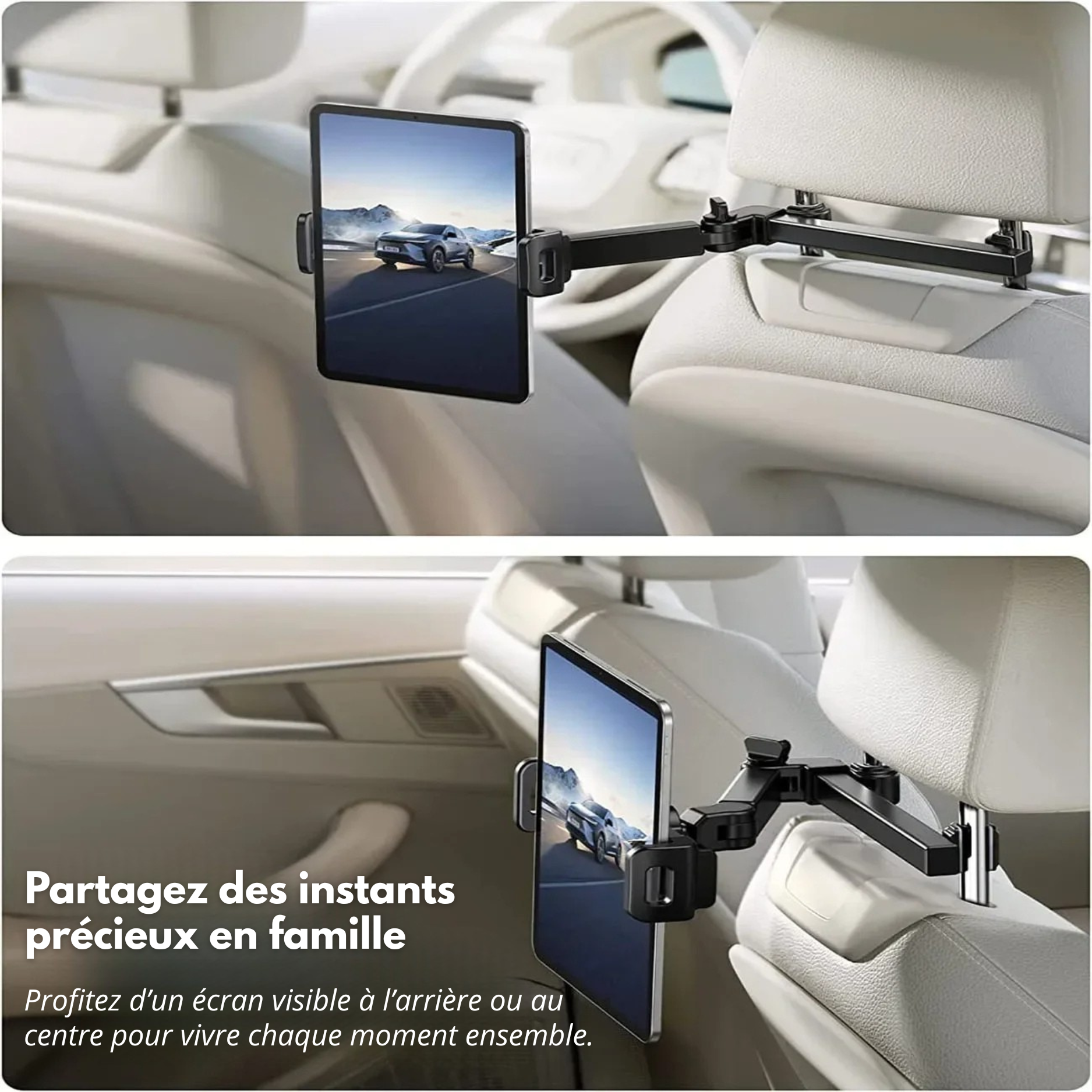 Support Voiture Universel Tablette & Smartphone – Appui-Tête Réglable
