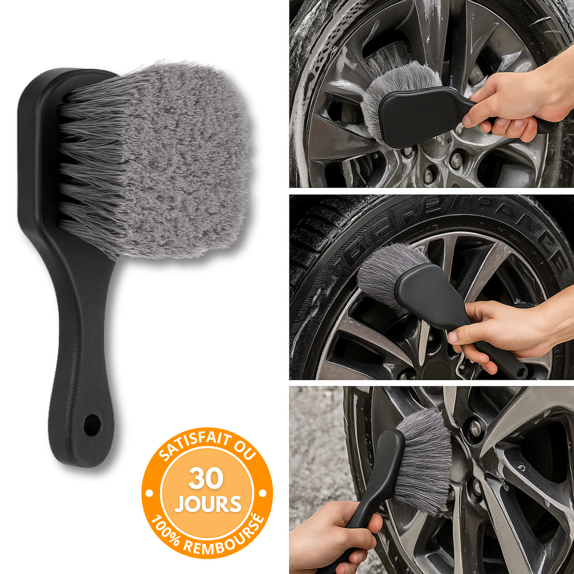 Brosse de Nettoyage Jantes Voiture – Entretien Rapide et Efficace des Roues et Pneus