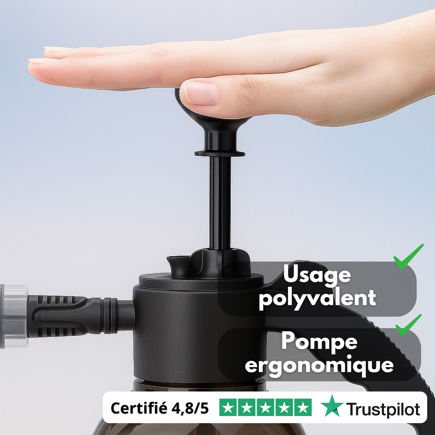1 pc Pulvérisateur de Mousse pour Lavage de Voiture à Main 2L : Pompe à Pression Polyvalente pour la Beauté Automobile