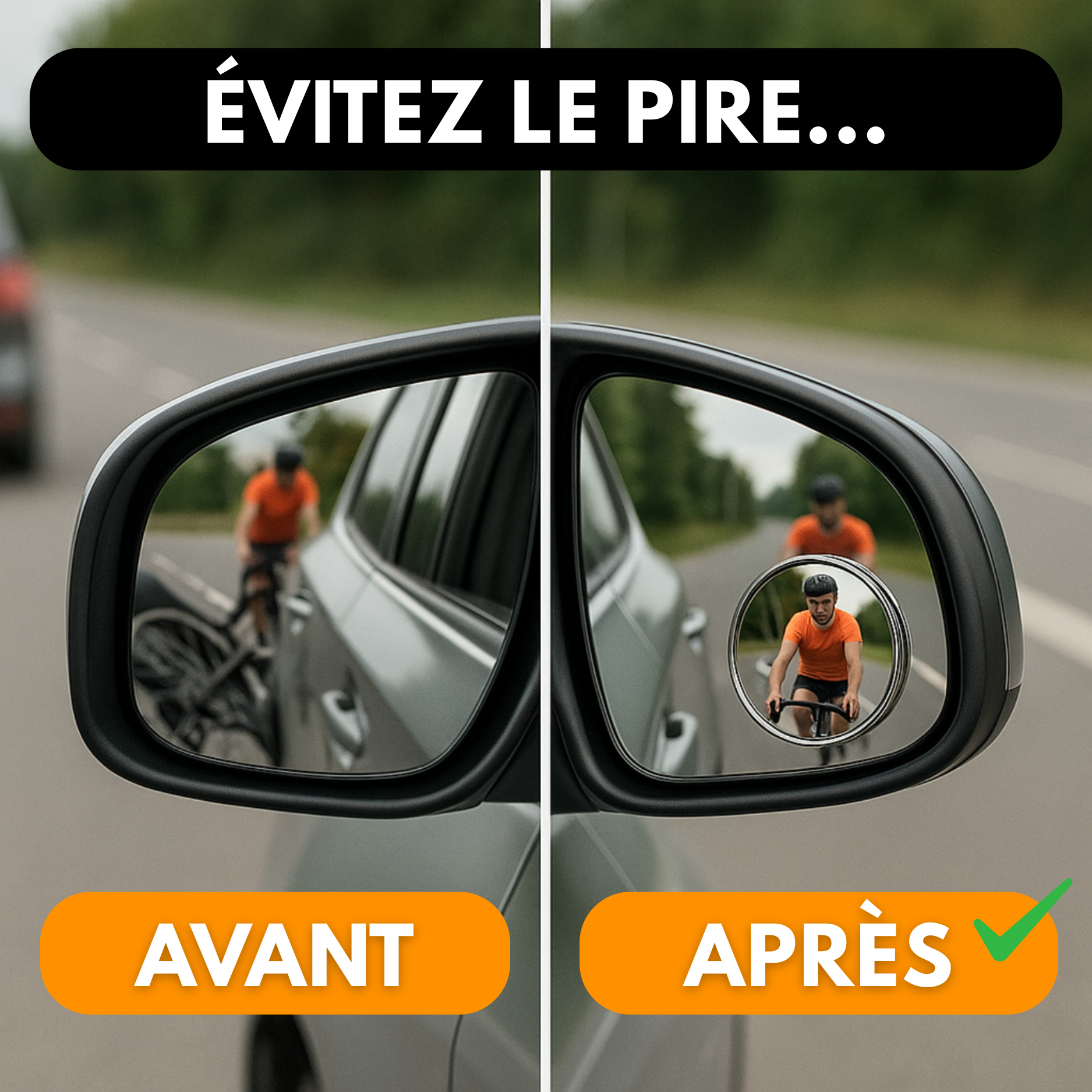 Miroirs Angle Mort 360° pour Rétroviseurs – Vision Panoramique (Lot de 2)