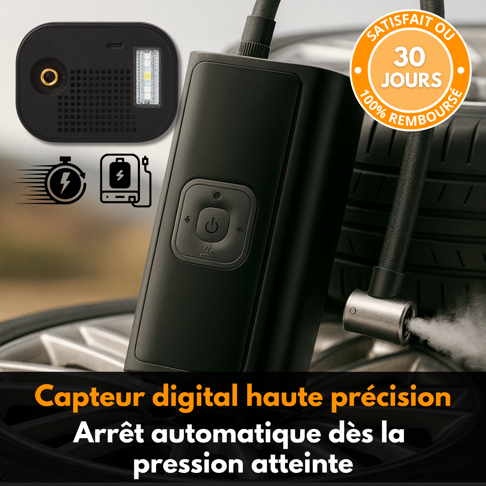 C17 PRO | Compresseur d'Air Portable Puissant – Compact, Léger et Rechargeable