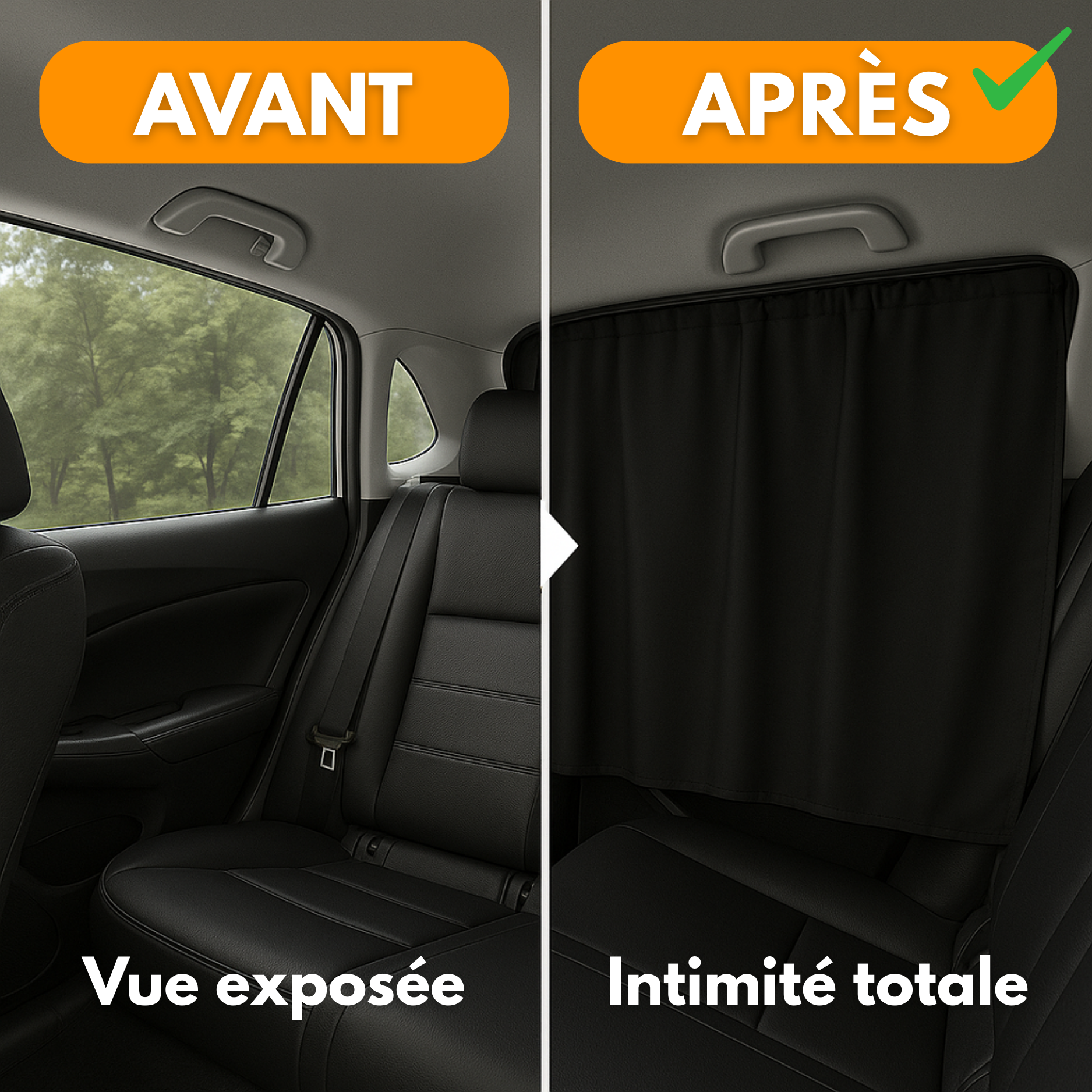 Rideaux de Confidentialité Voiture 4 Pièces