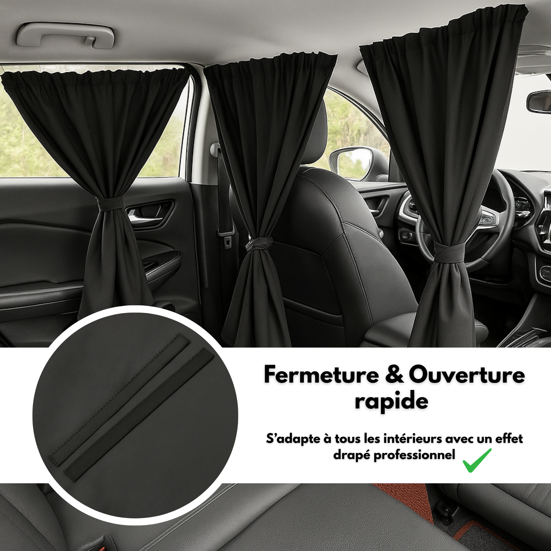 Rideaux de Confidentialité Voiture 4 Pièces