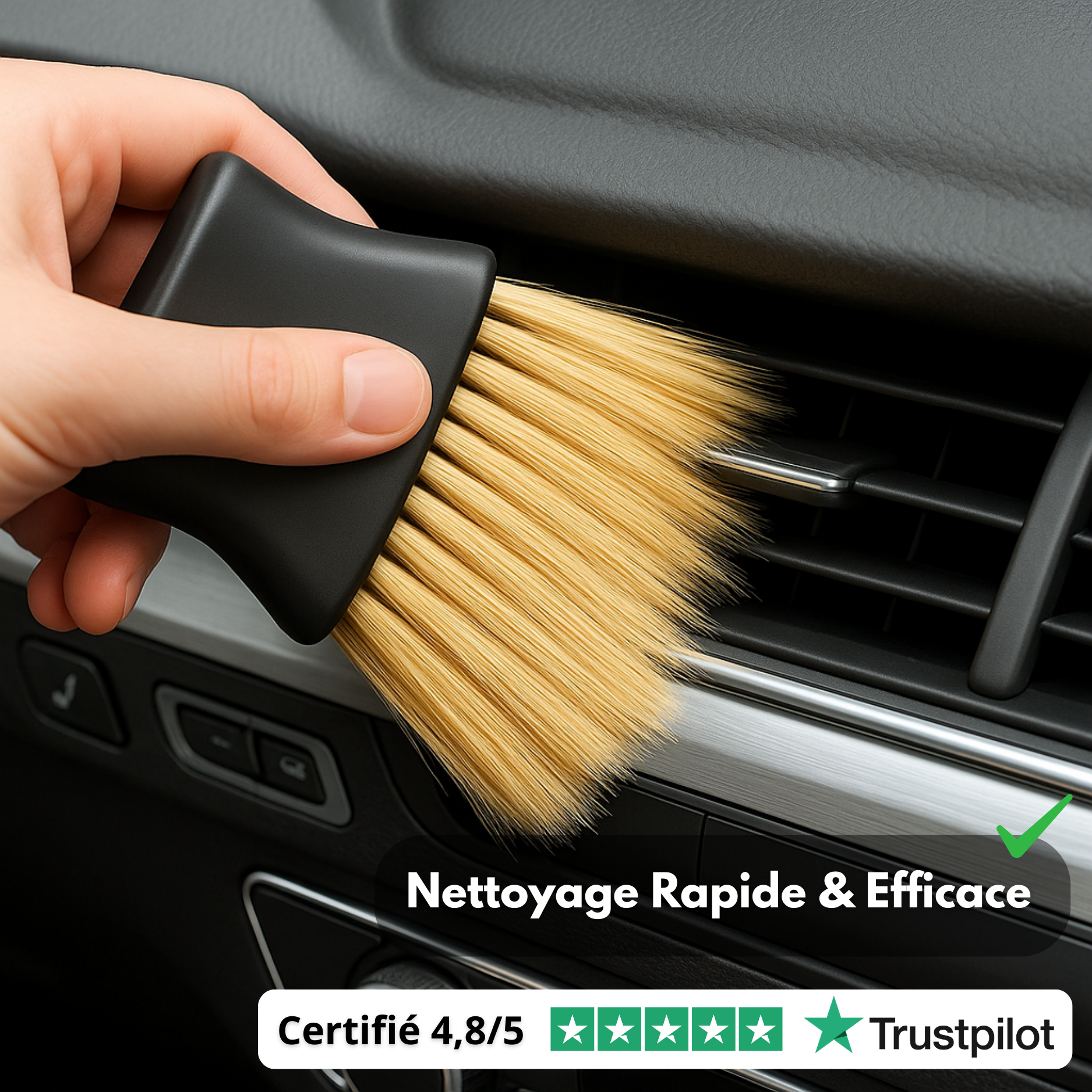 Brosse de Nettoyage Intérieur Voiture – Tableau de Bord & Aérations
