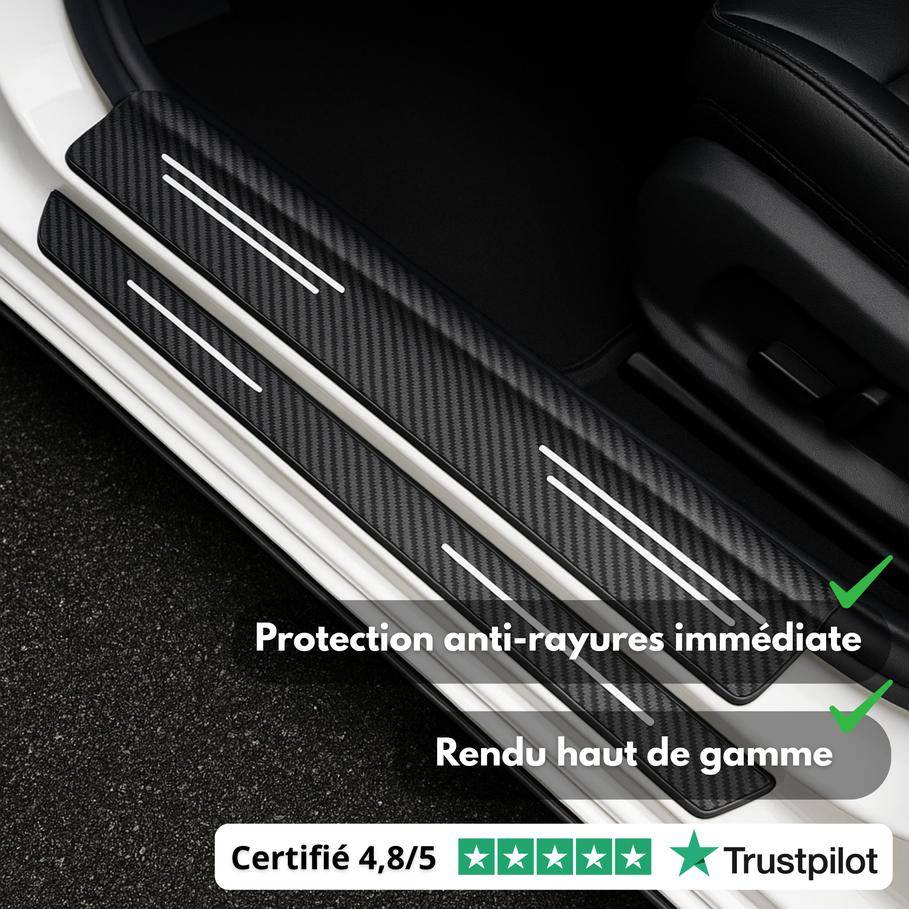 Stickers Seuil de Porte Voiture – Protection Anti-Rayures Universelle pour Toutes Marques