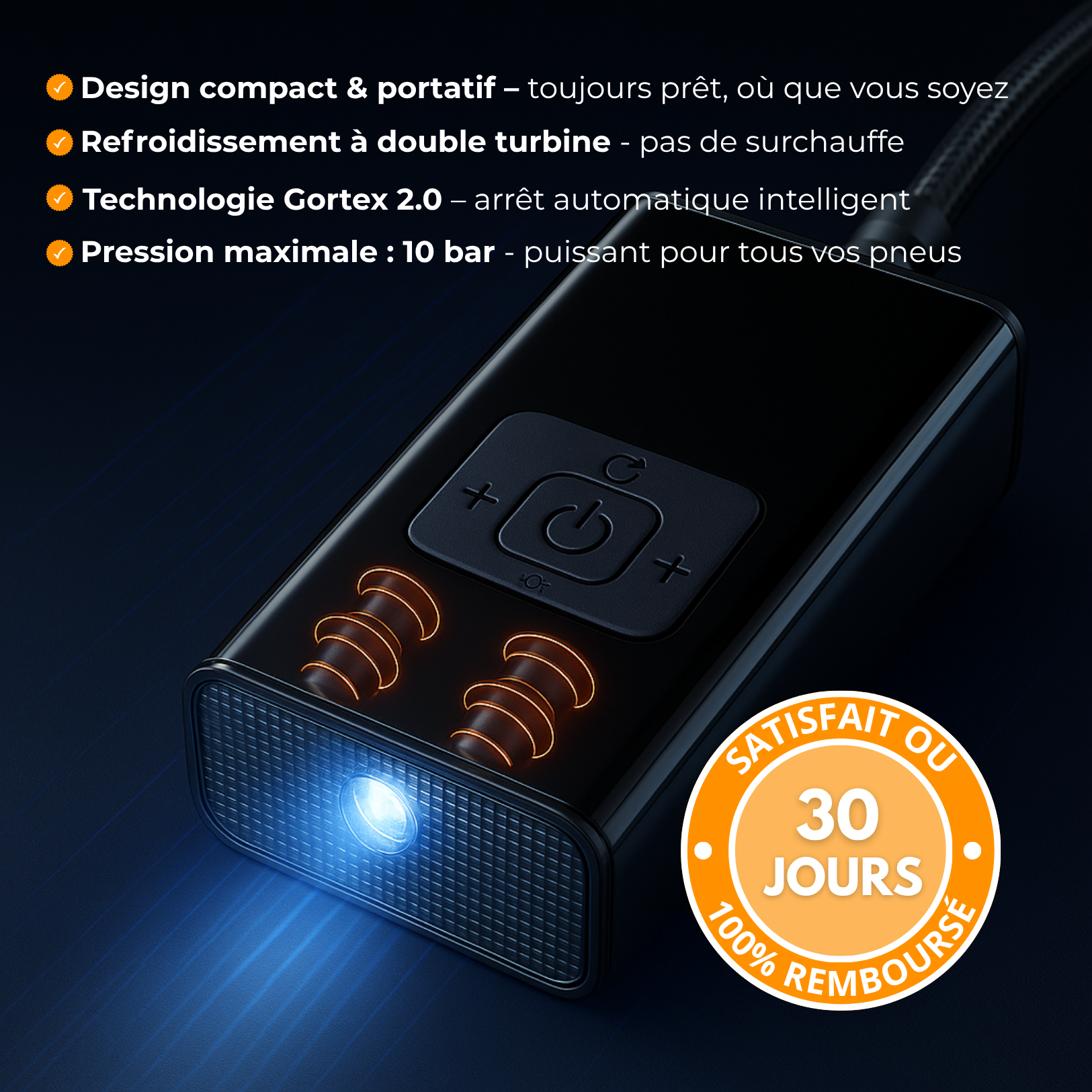 C17 PRO | Compresseur d'Air Portable Puissant – Compact, Léger et Rechargeable