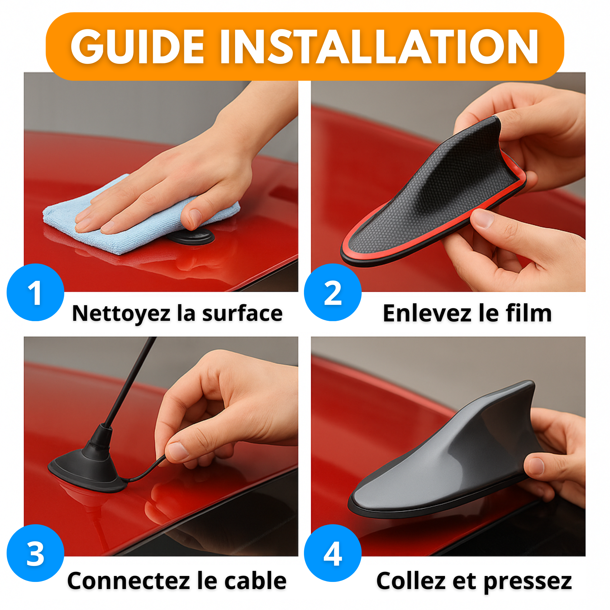 P80 PRO | Antenne Voiture Aileron de Requin – Signal Radio & GPS Amplifié