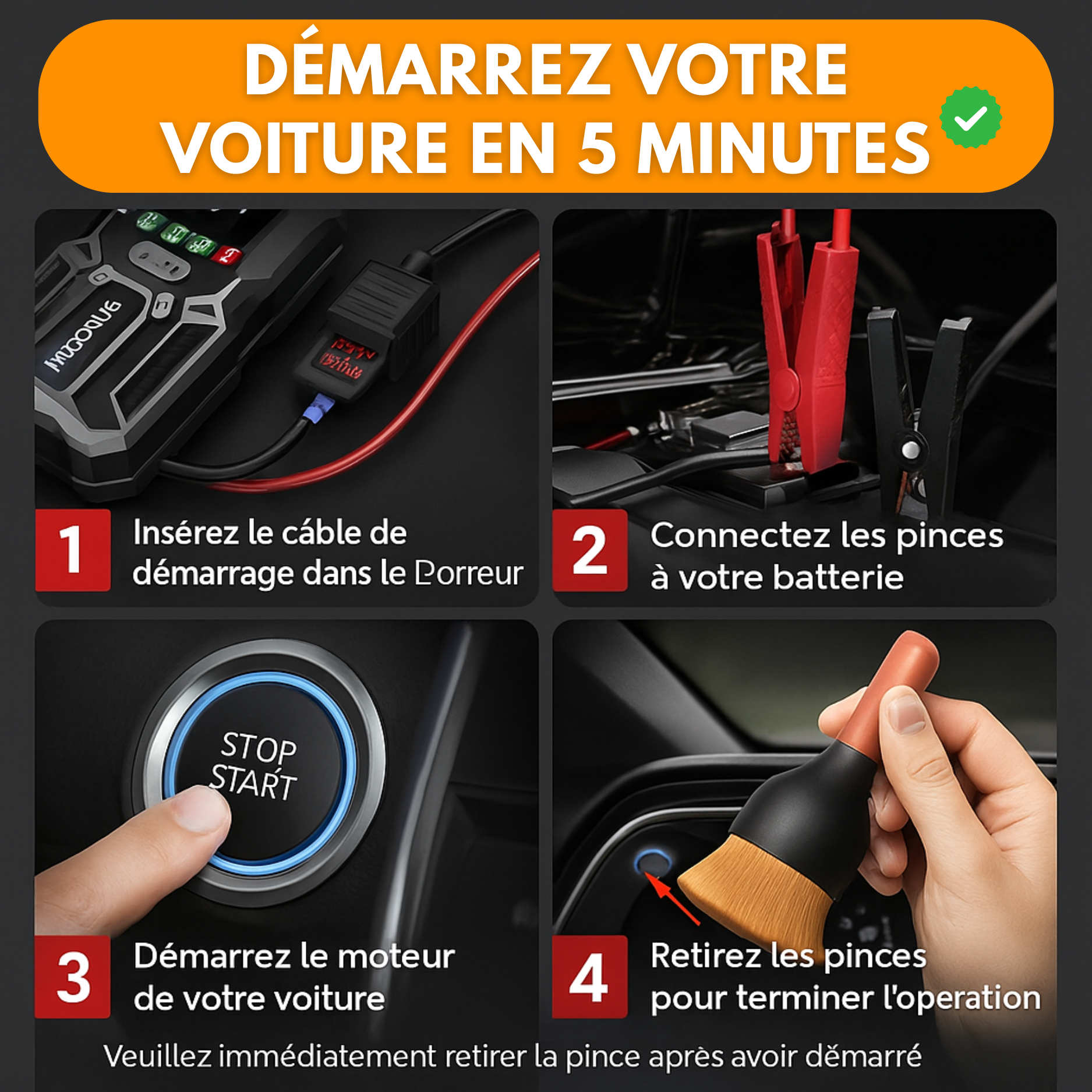 Démarreur Voiture – Booster Batterie & Compresseur Voiture, Puissant & Portable