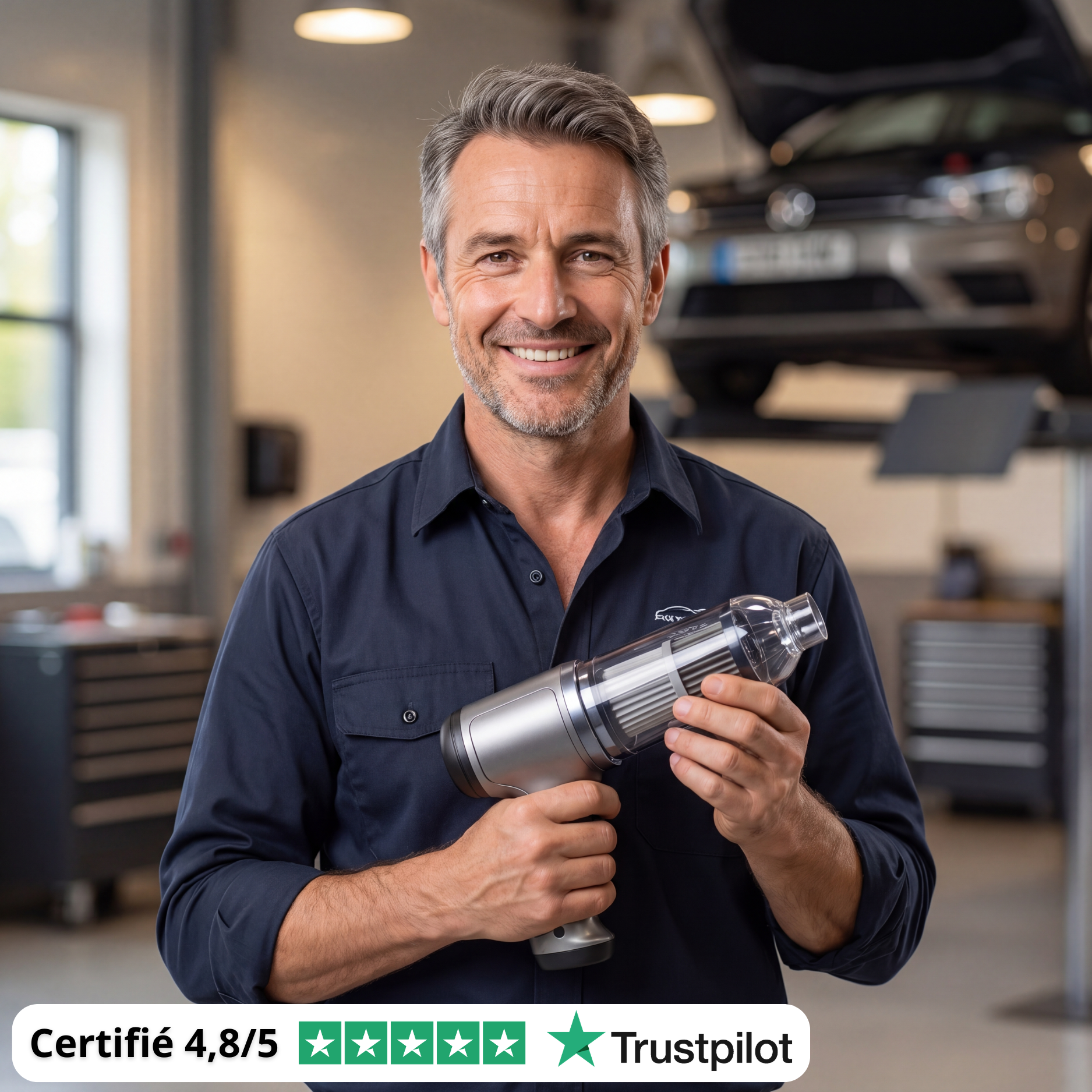 D80 PRO | Aspirateur Voiture Sans Fil Puissant – Compact, Léger et Rechargeable
