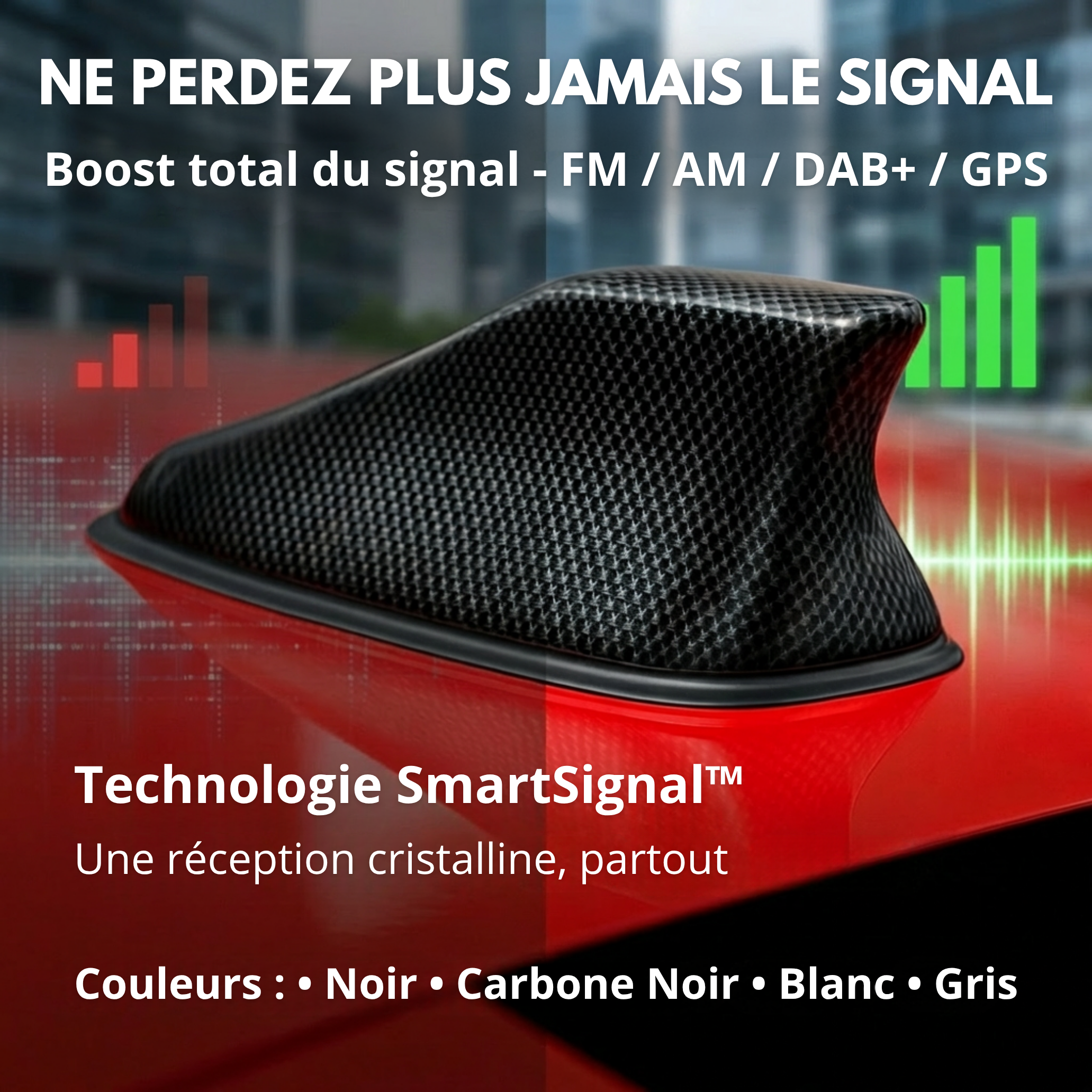 P80 PRO | Antenne Voiture Aileron de Requin – Signal Radio & GPS Amplifié