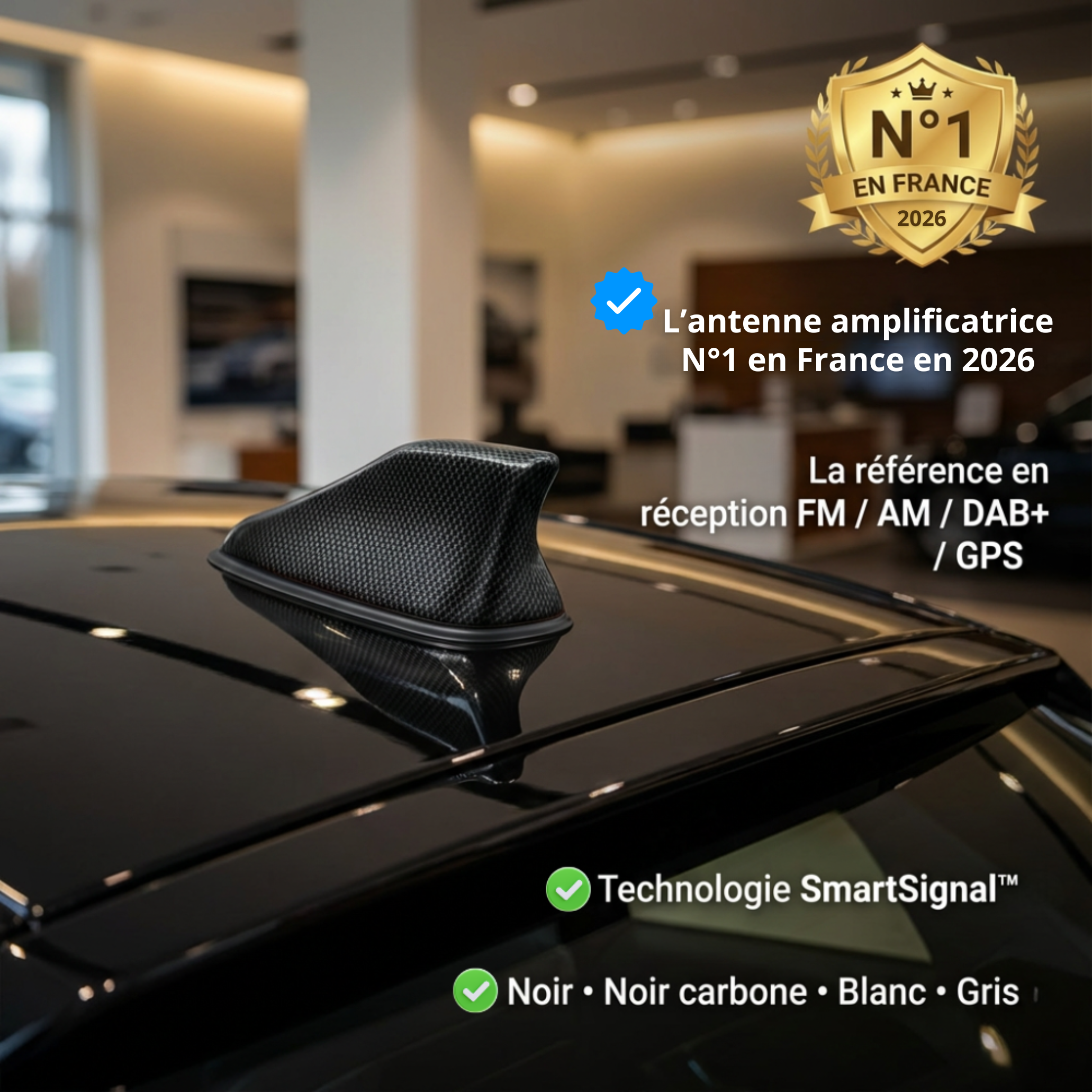 P80 PRO | Antenne Voiture Aileron de Requin – Signal Radio & GPS Amplifié