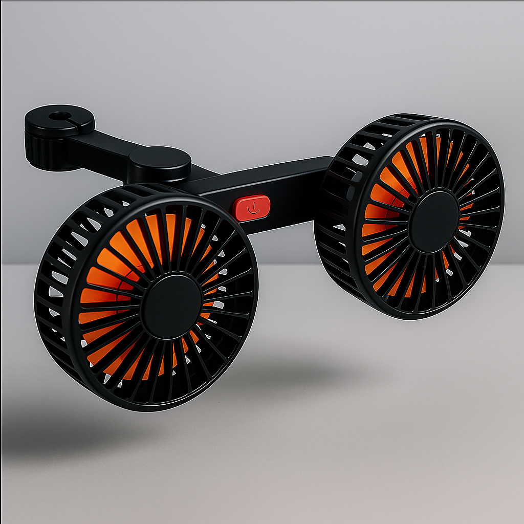 Ventilateur de voiture 360° double tête | Refroidisseur | Accessoire auto